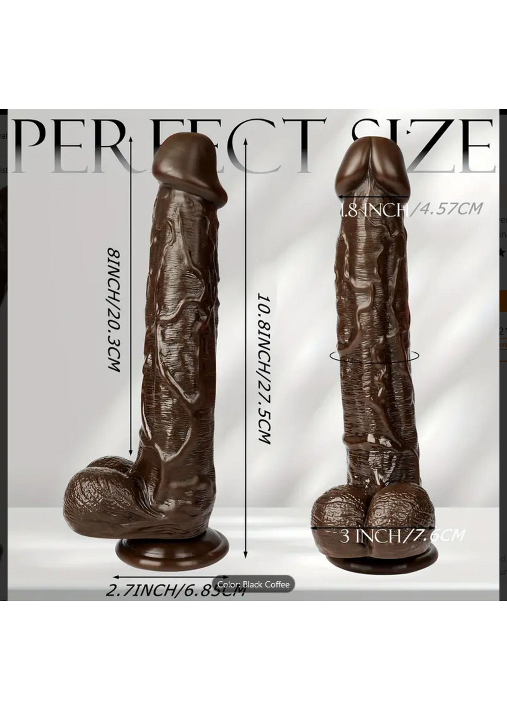 Smoosh Dark 8" Dildo w/ Balls