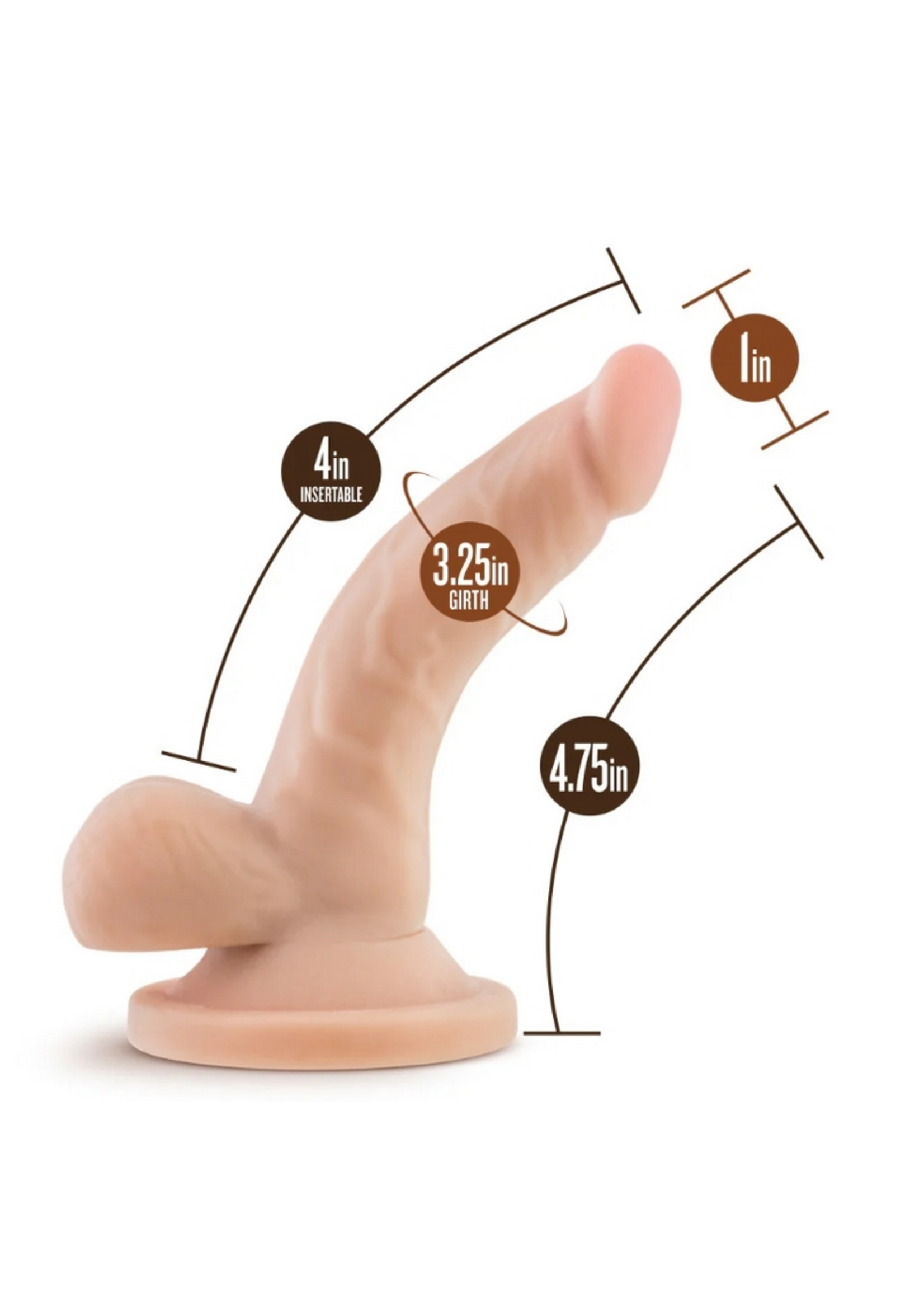Blush Dr. Skin 4" Mini Cock - Beige