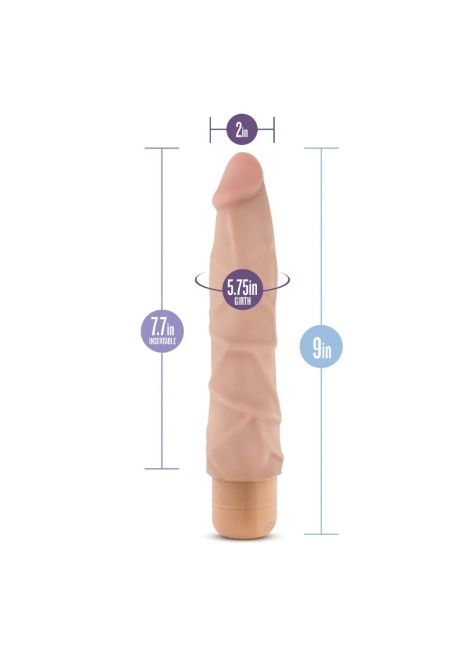 Blush Dr. Skin - Cock Vibe 1 - 9" Vibrating Cock - Beige