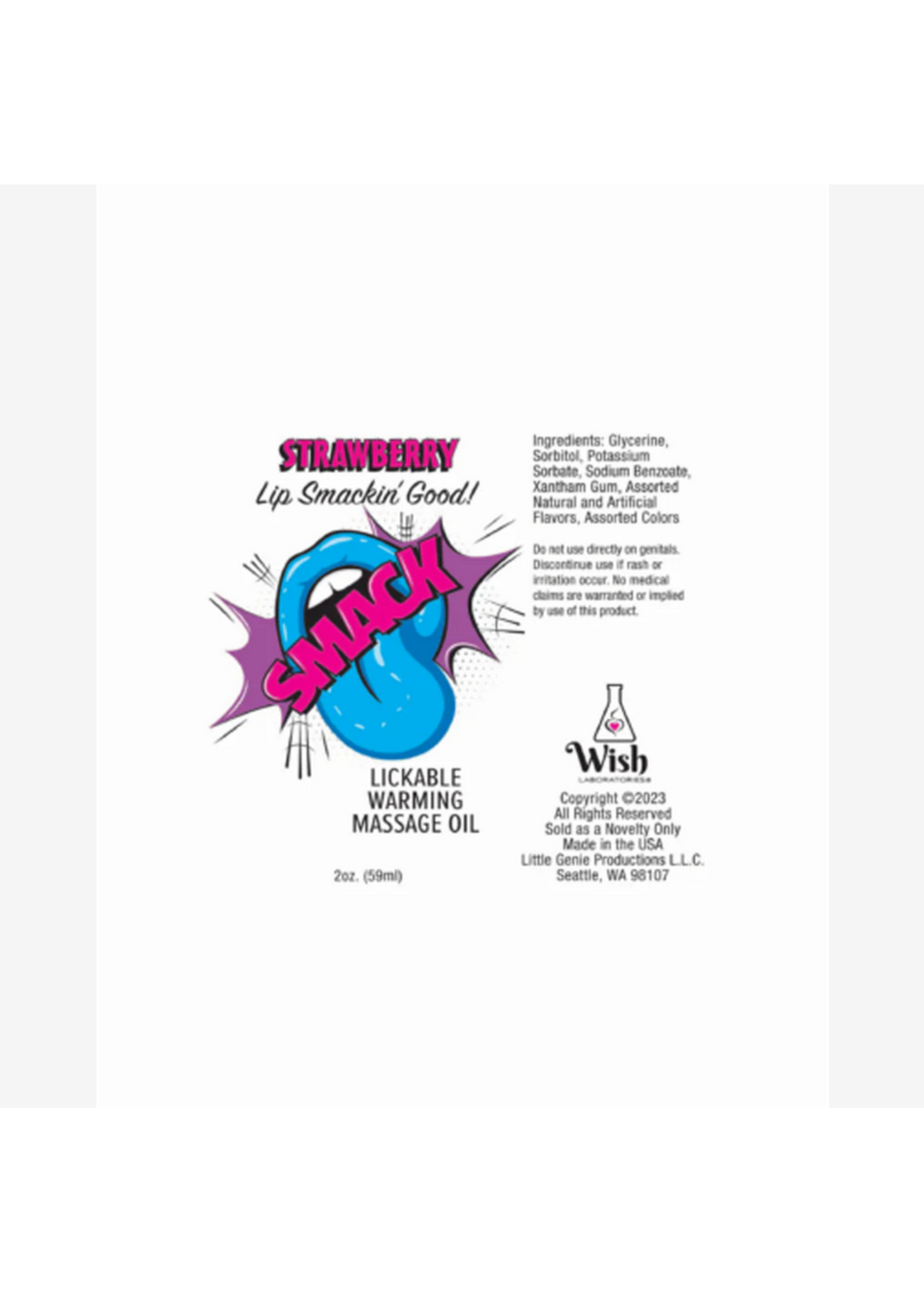 Warming & Lickable Massage Oil Strawberry 2oz