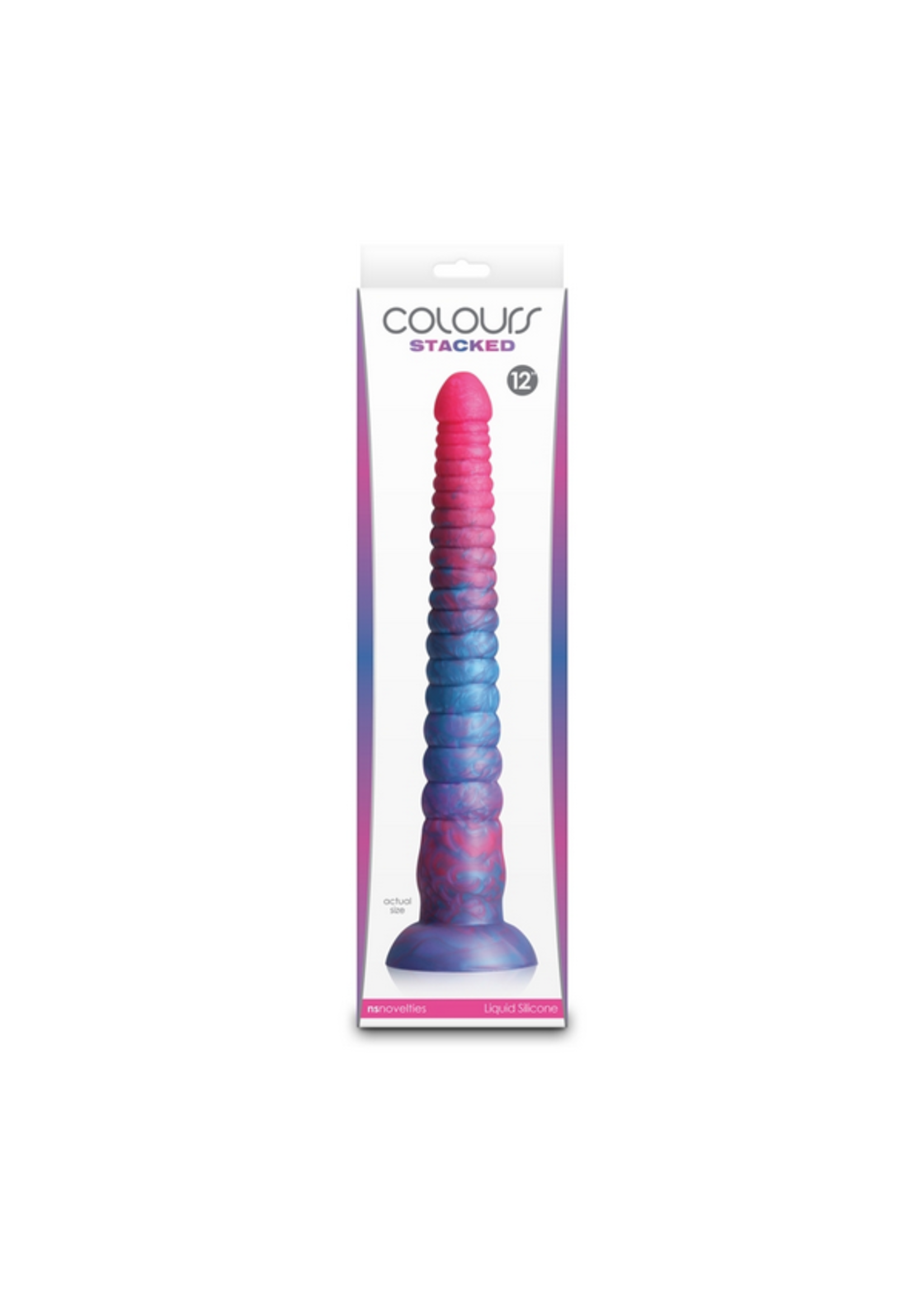 NSN NS - Colours - Stacked - 12" Dildo - Pink/Blue