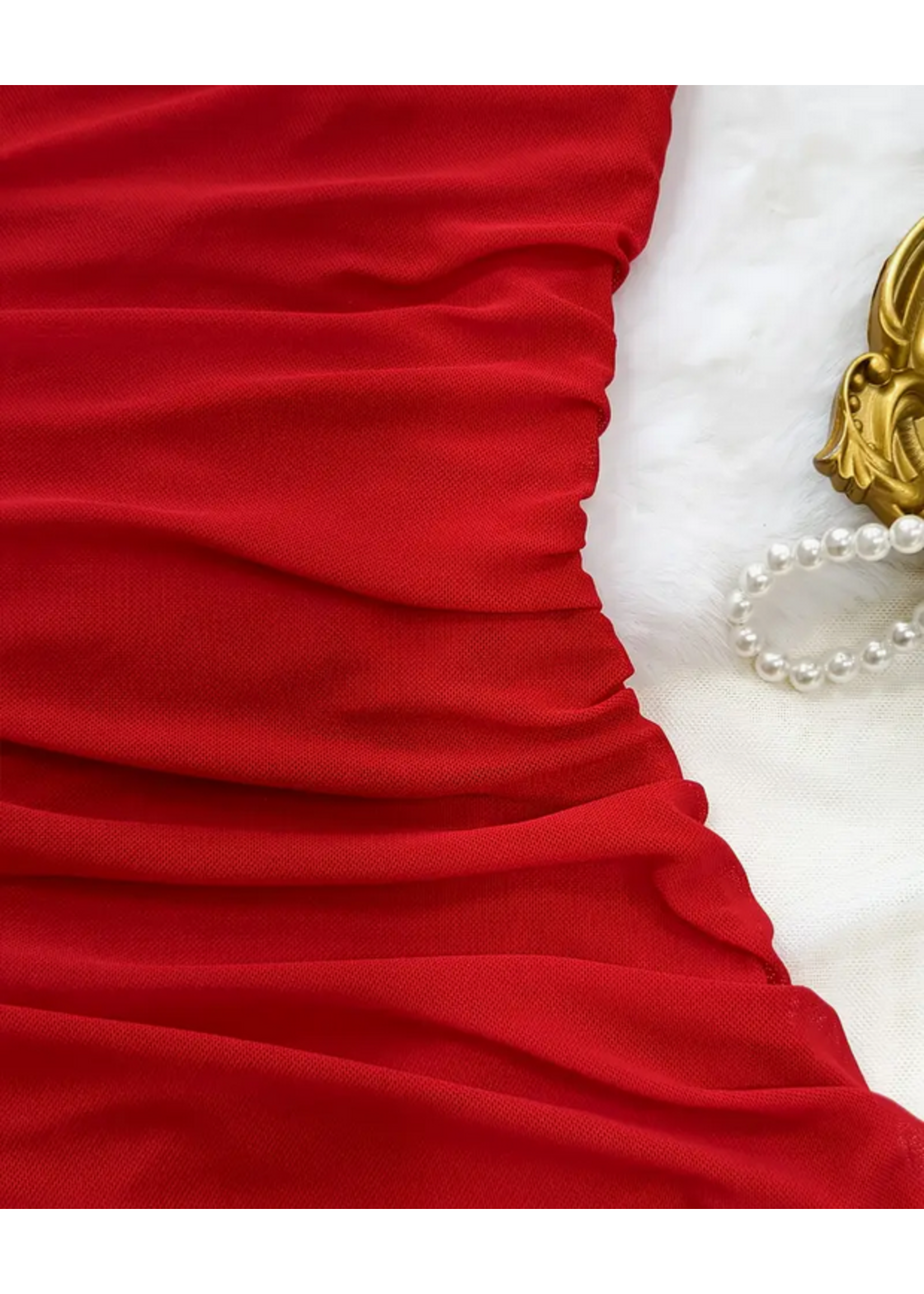 Clearance Red Sheer Floral Lingerie