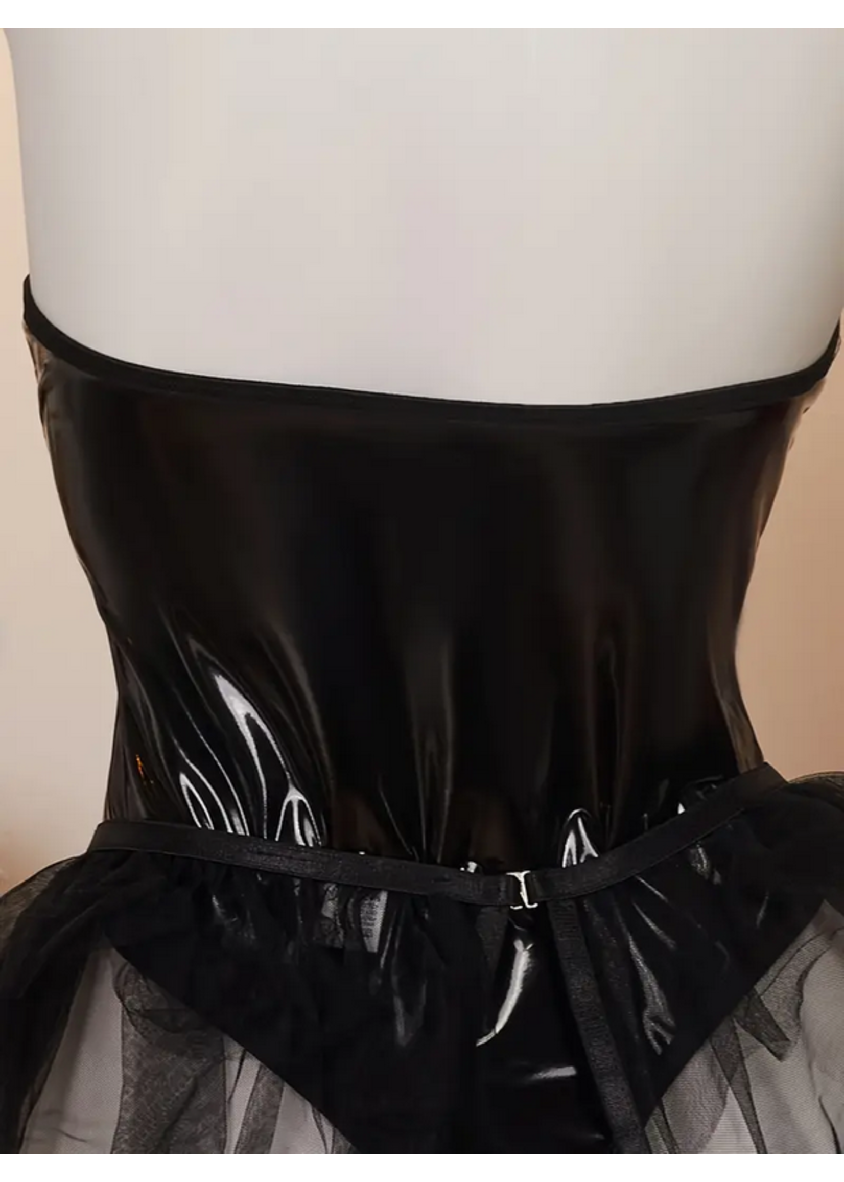 Sexy Mesh Halter Lingerie with Tulle Skirt Black SM