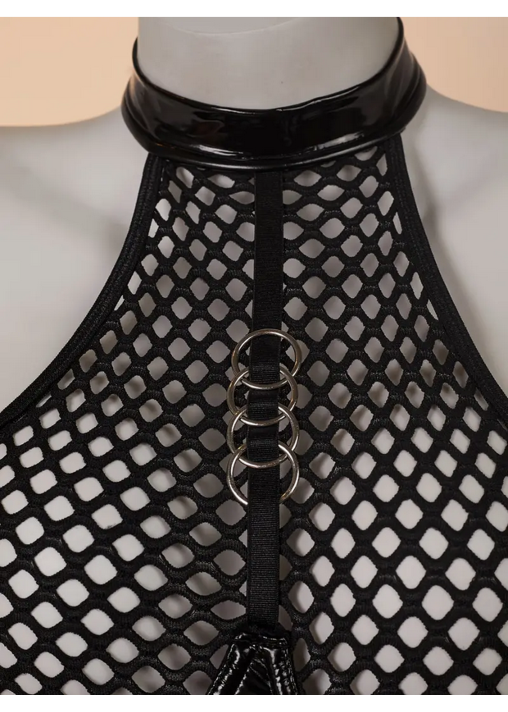 Sexy Mesh Halter Lingerie with Tulle Skirt Black SM