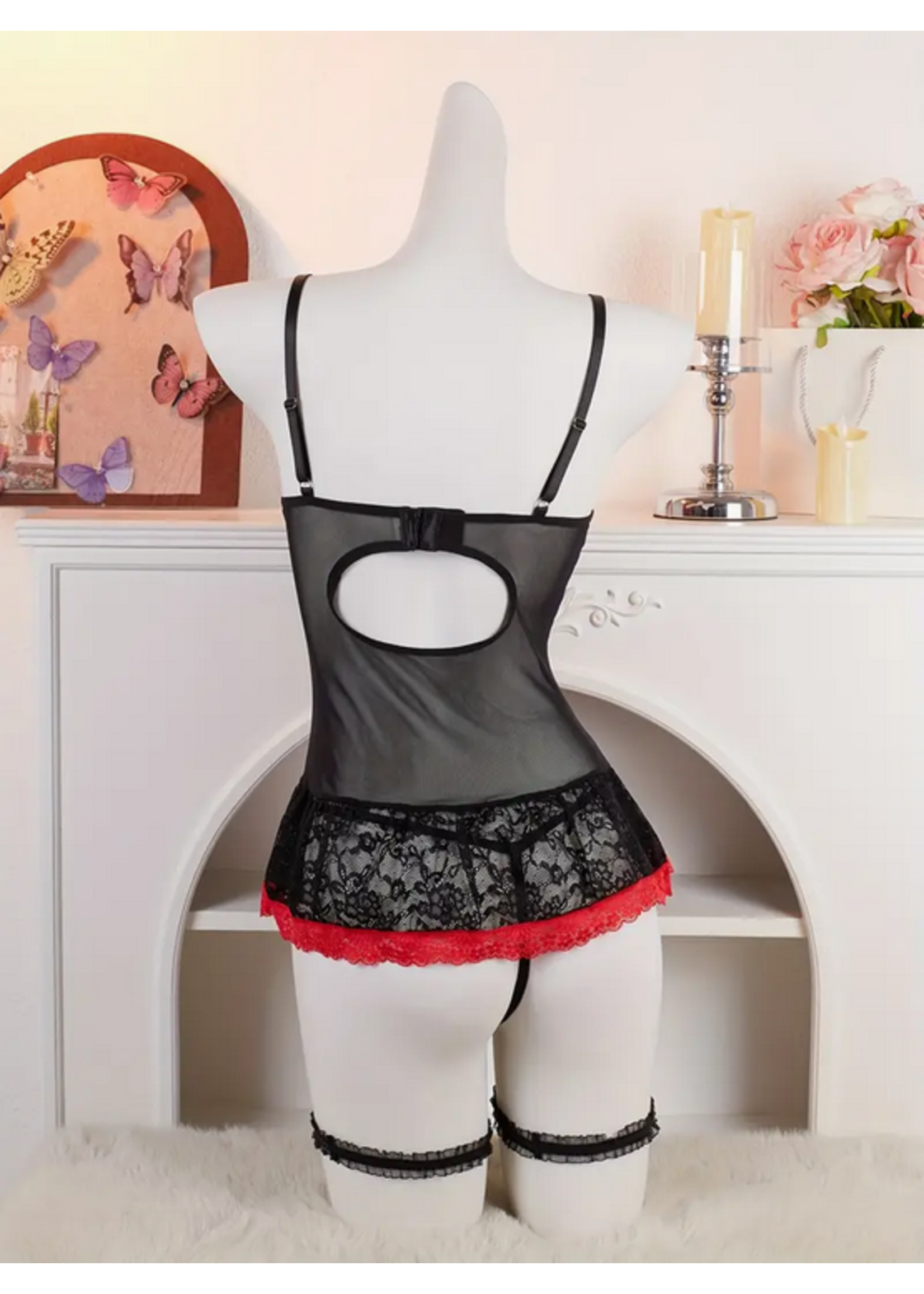 Cherry Bloom 3-Piece Lingerie Set