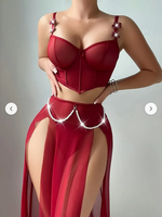 Moonlit Petals 3-Piece Lingerie Set