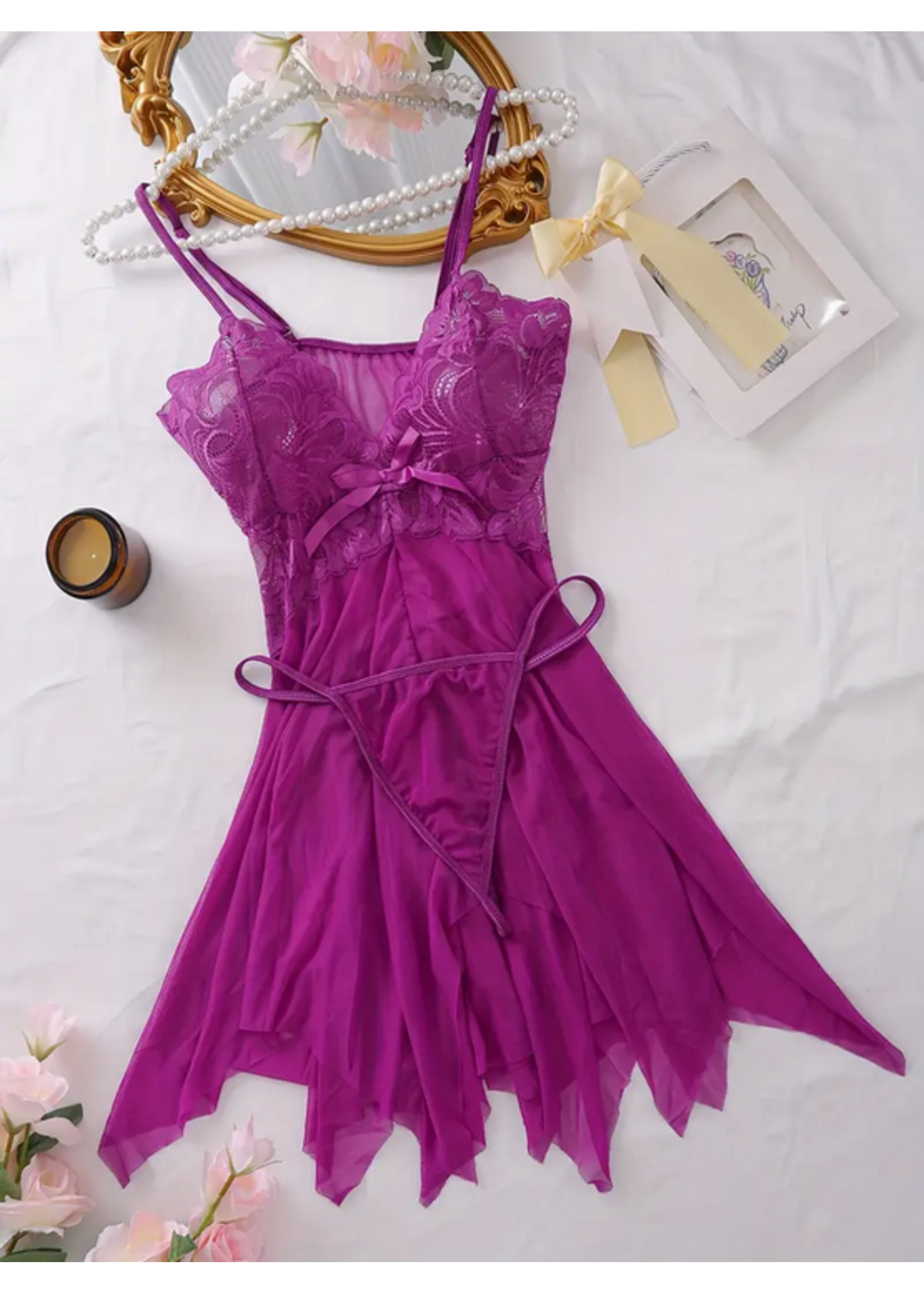 Midnight Bloom Lace Lingerie Set