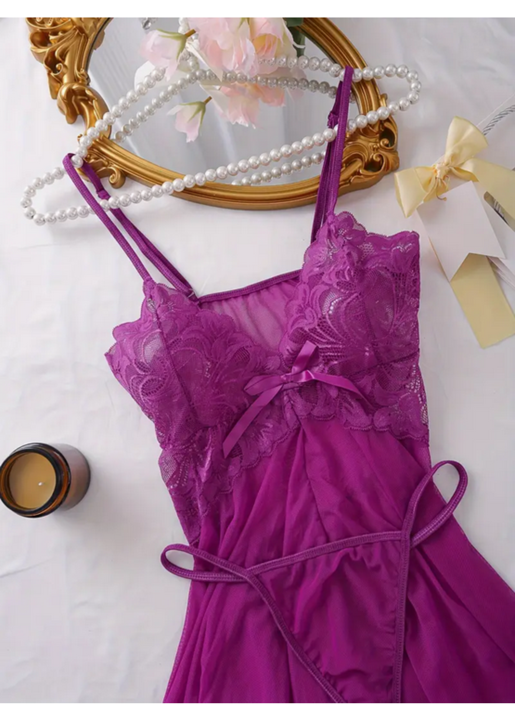 Midnight Bloom Lace Lingerie Set