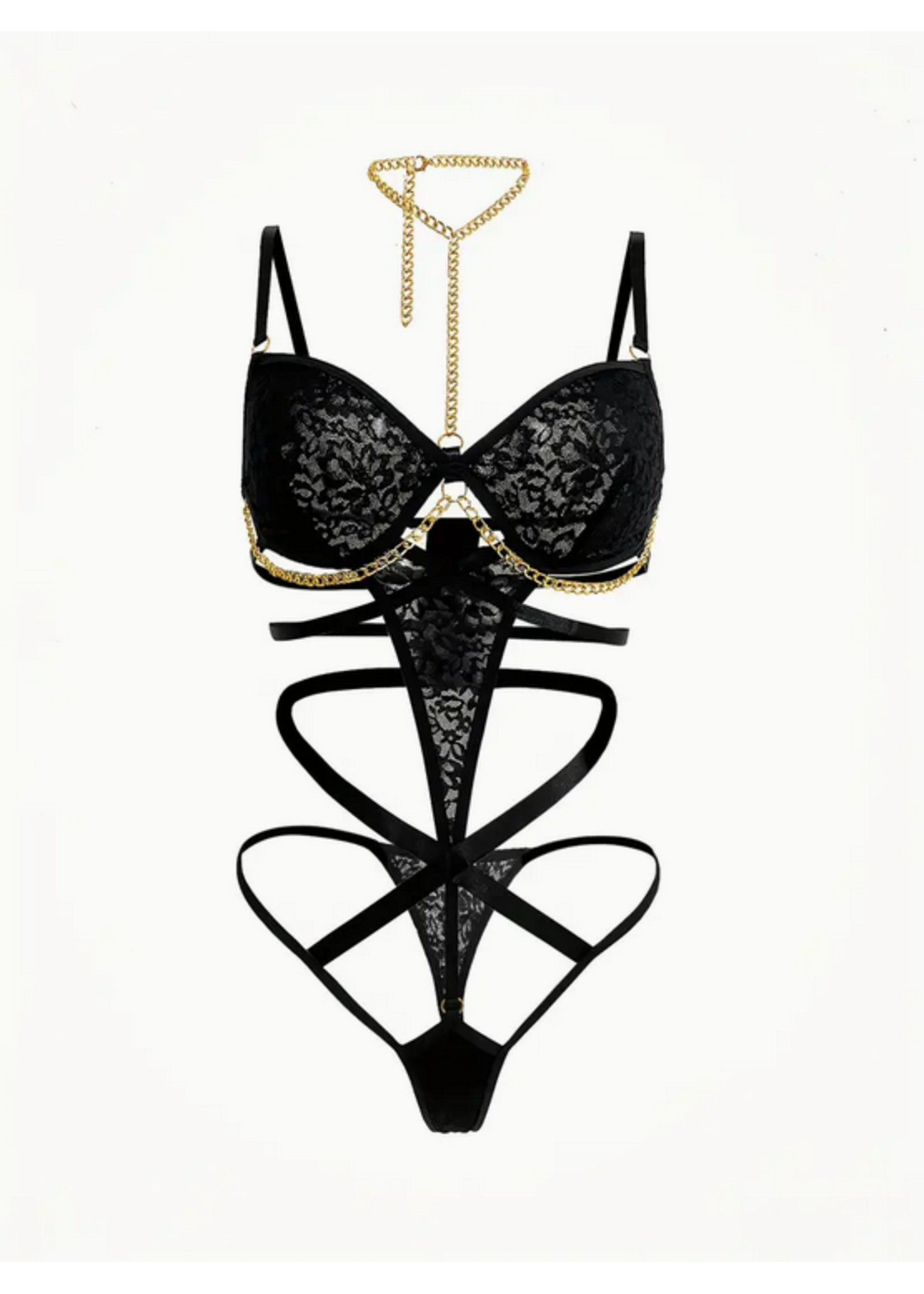 Chain Reaction Halter Bodysuit