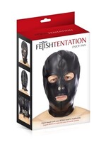 Fetishtentation Open Mouth and Eyes BDSM Hood in Leatherette