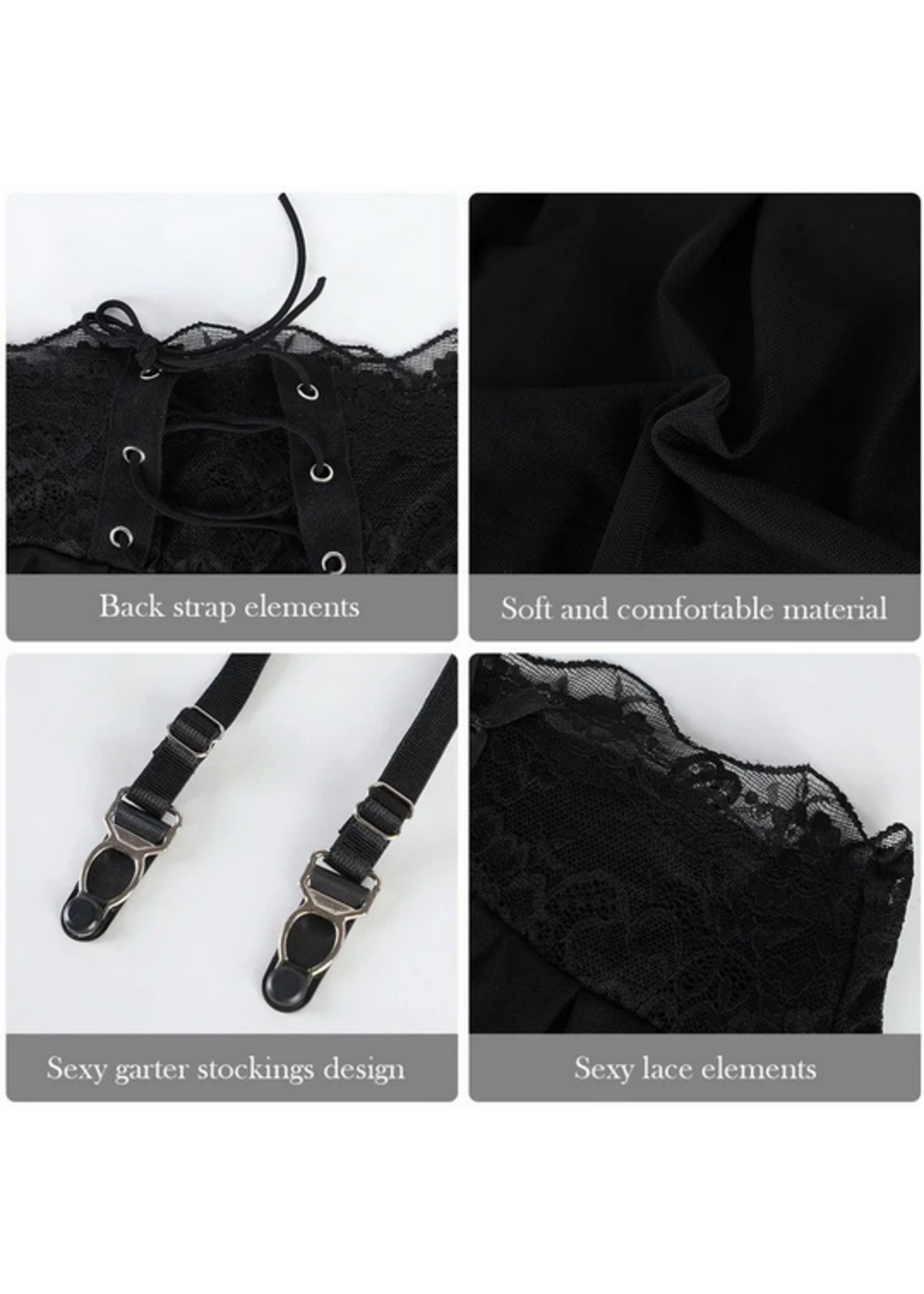 Lace Skirt with Garter Straps