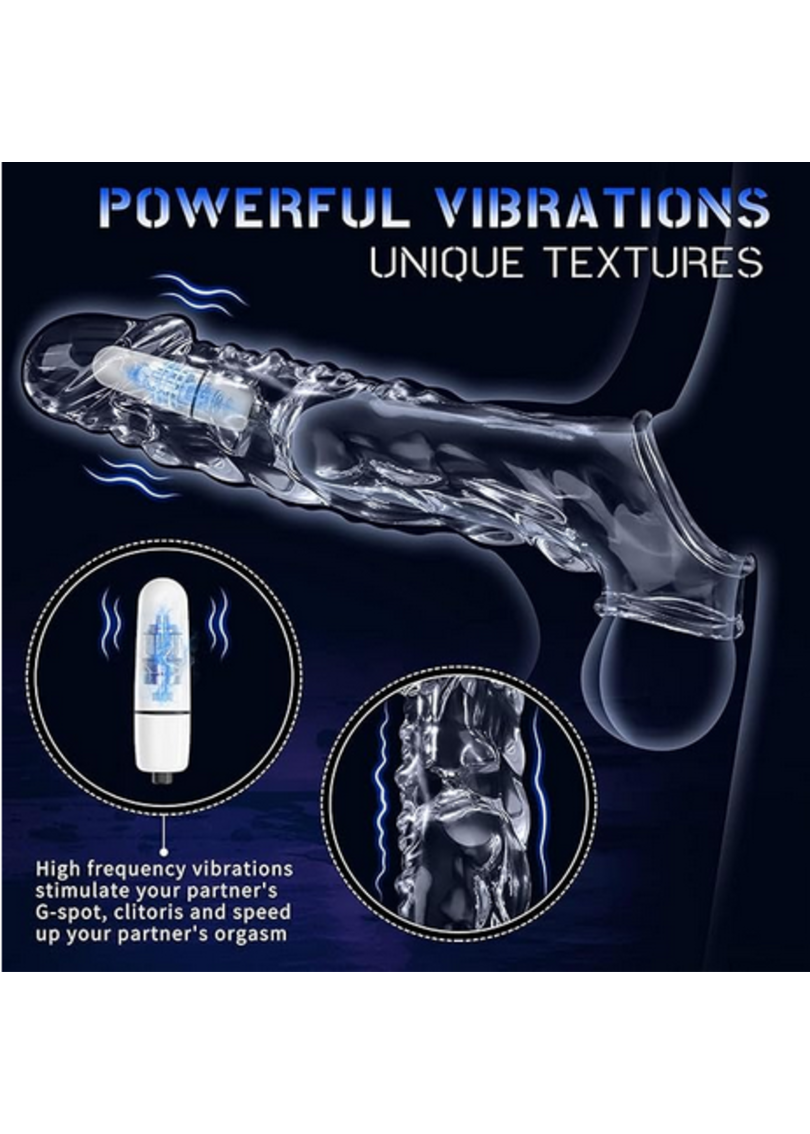 Clearance Penis Sleeve with Vibrating Tip