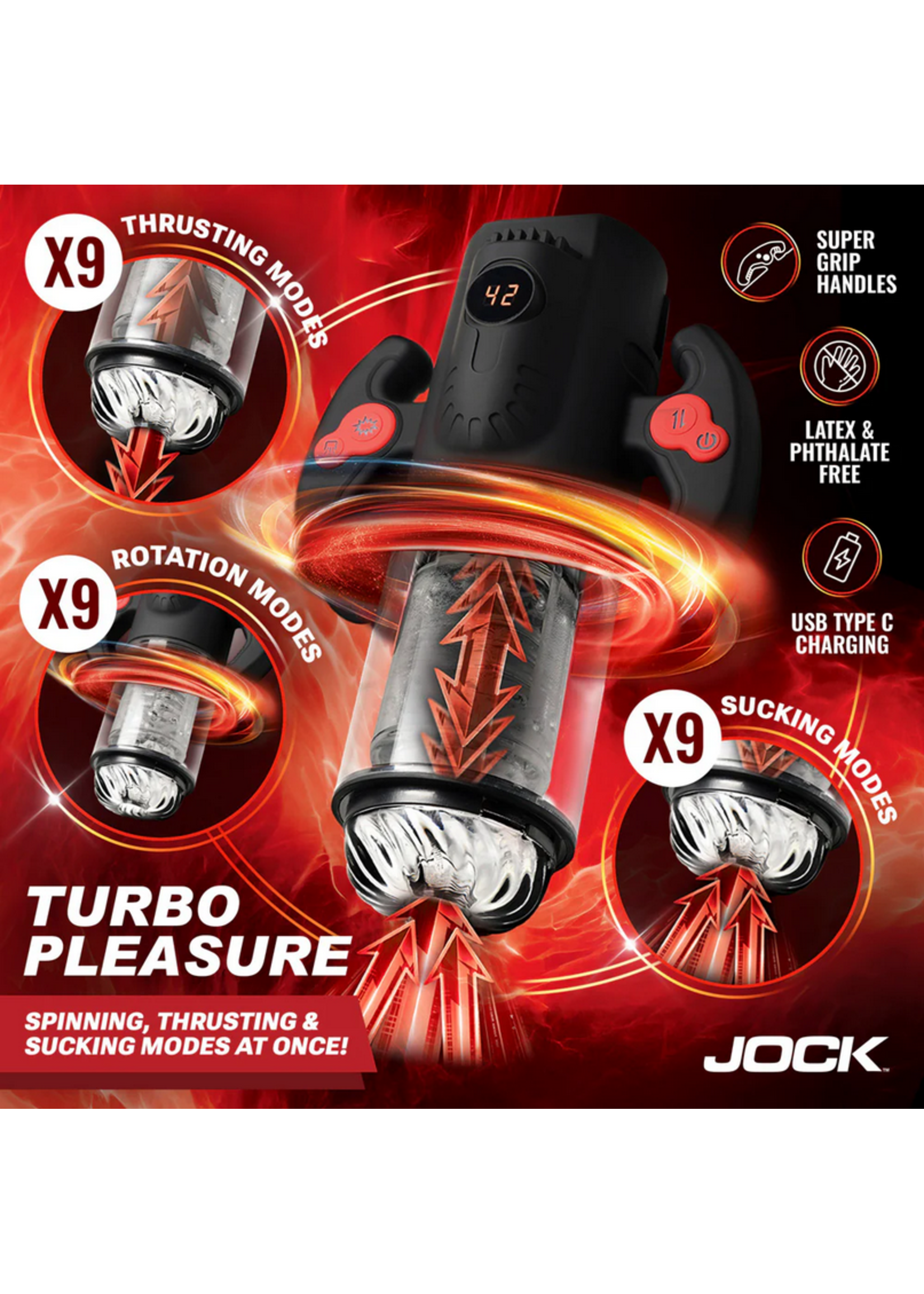 Jock Turbo Max Spinning, Thrusting, & Sucking Masturbator