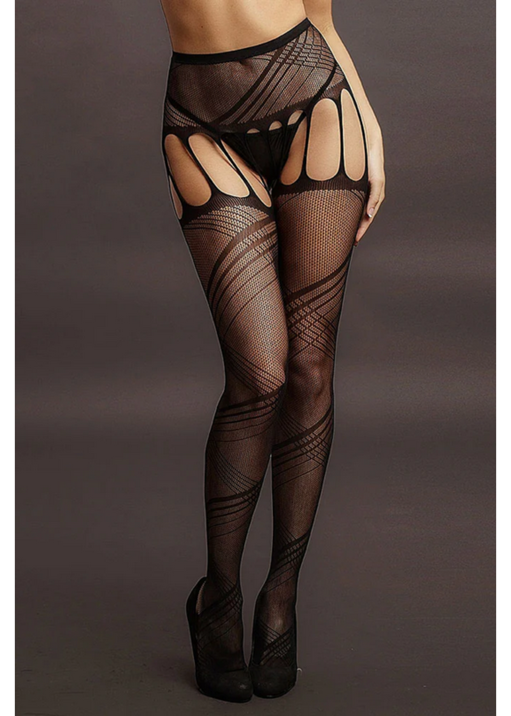 Le Désir Crotchless Cut-Out Pantyhose OS