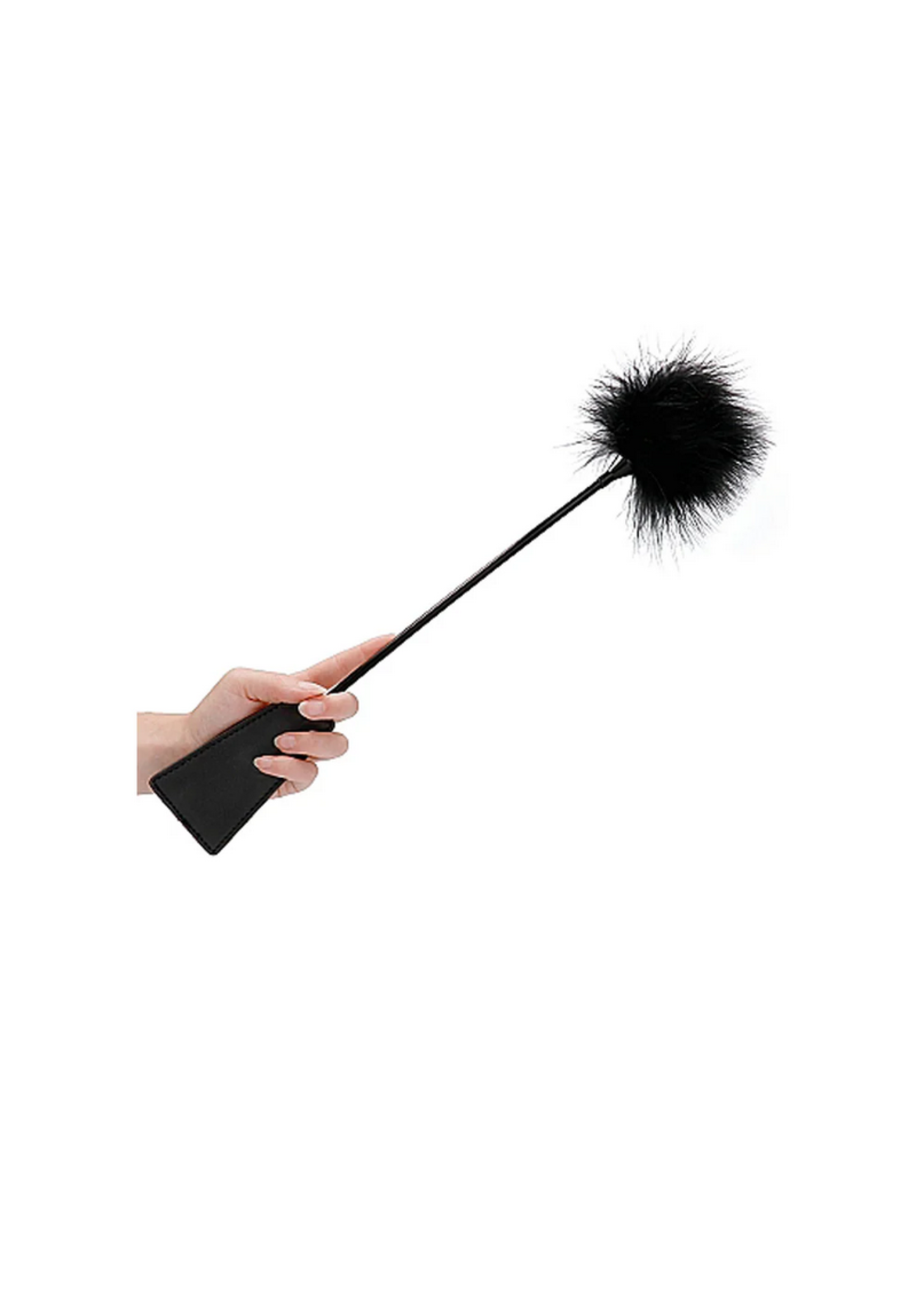Ouch! Crop With Feather - Black