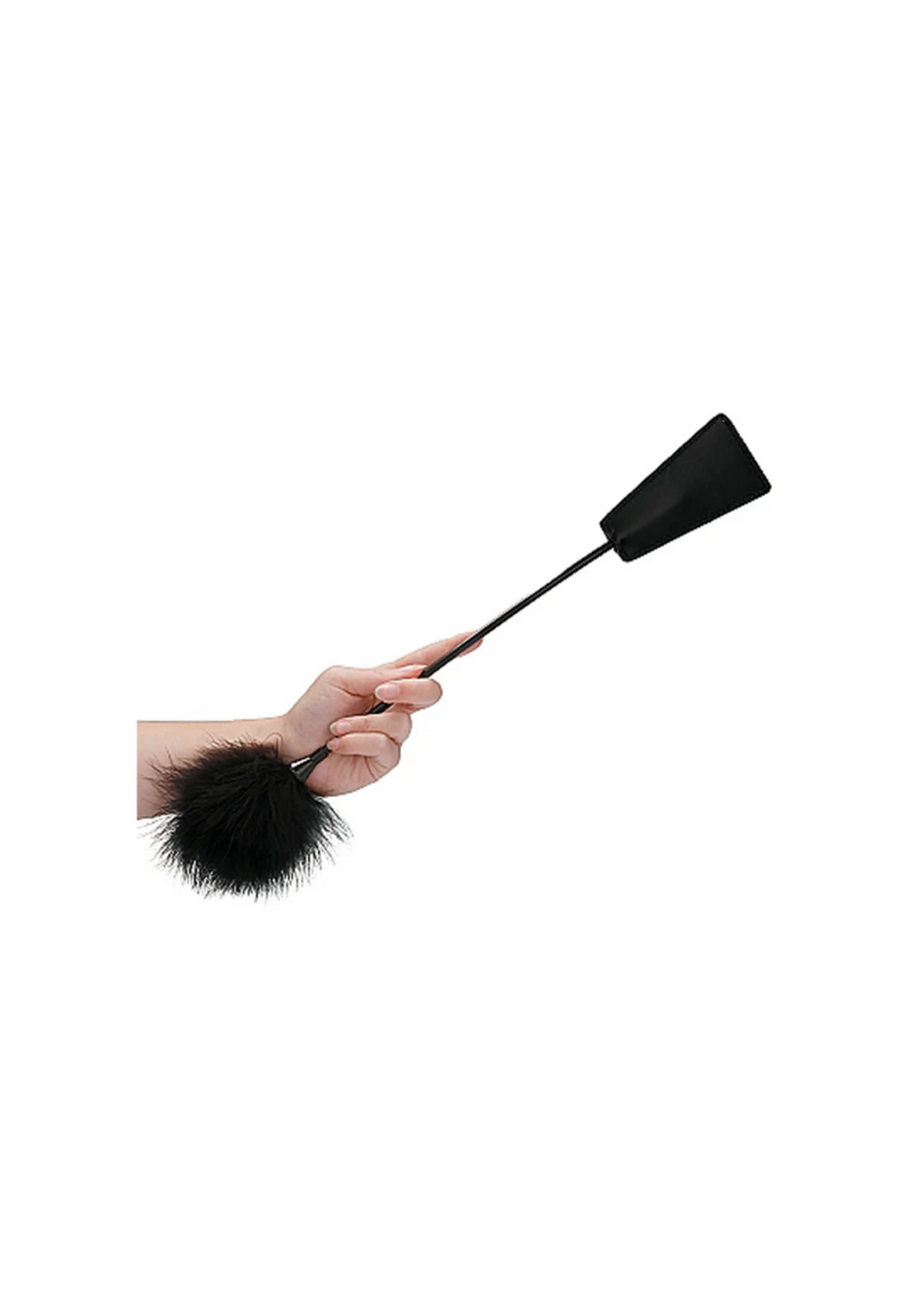 Ouch! Crop With Feather - Black