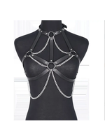Smoosh Faux Leather Chest Harness w/ chains