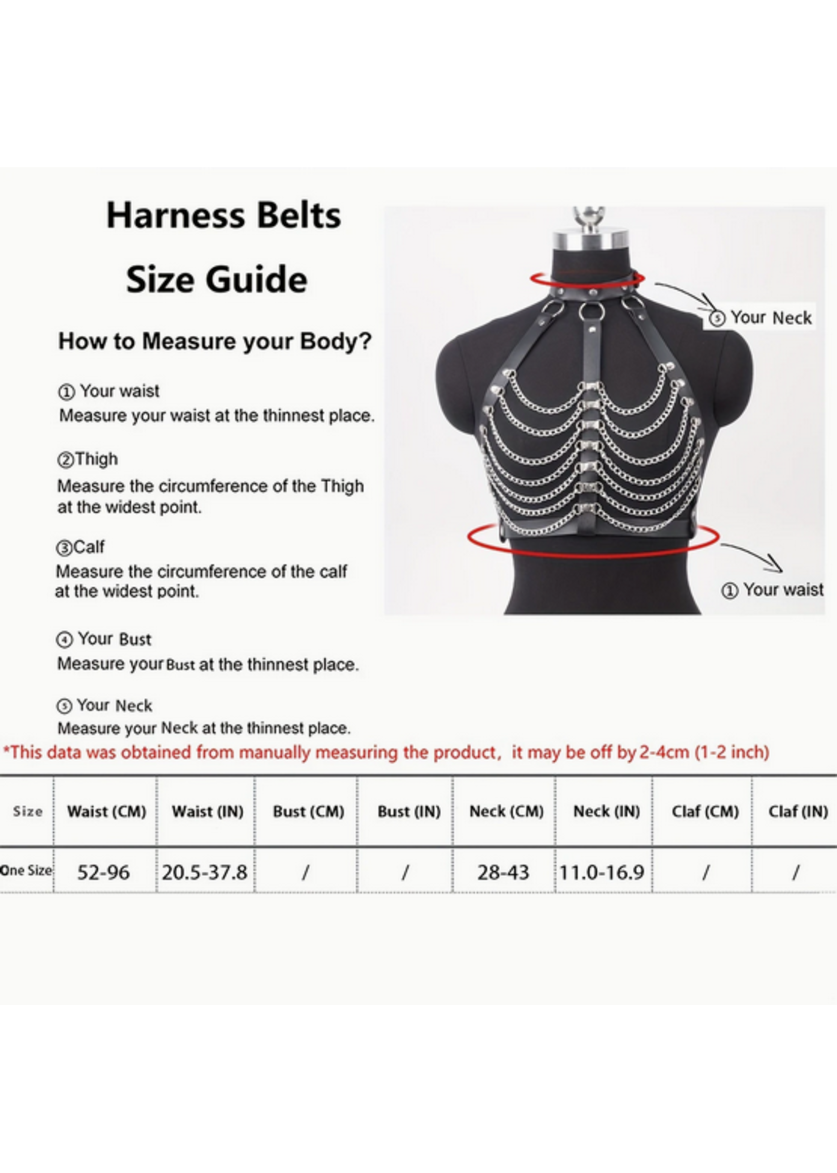 Smoosh Faux Leather Chest Harness w/ Layered Chains