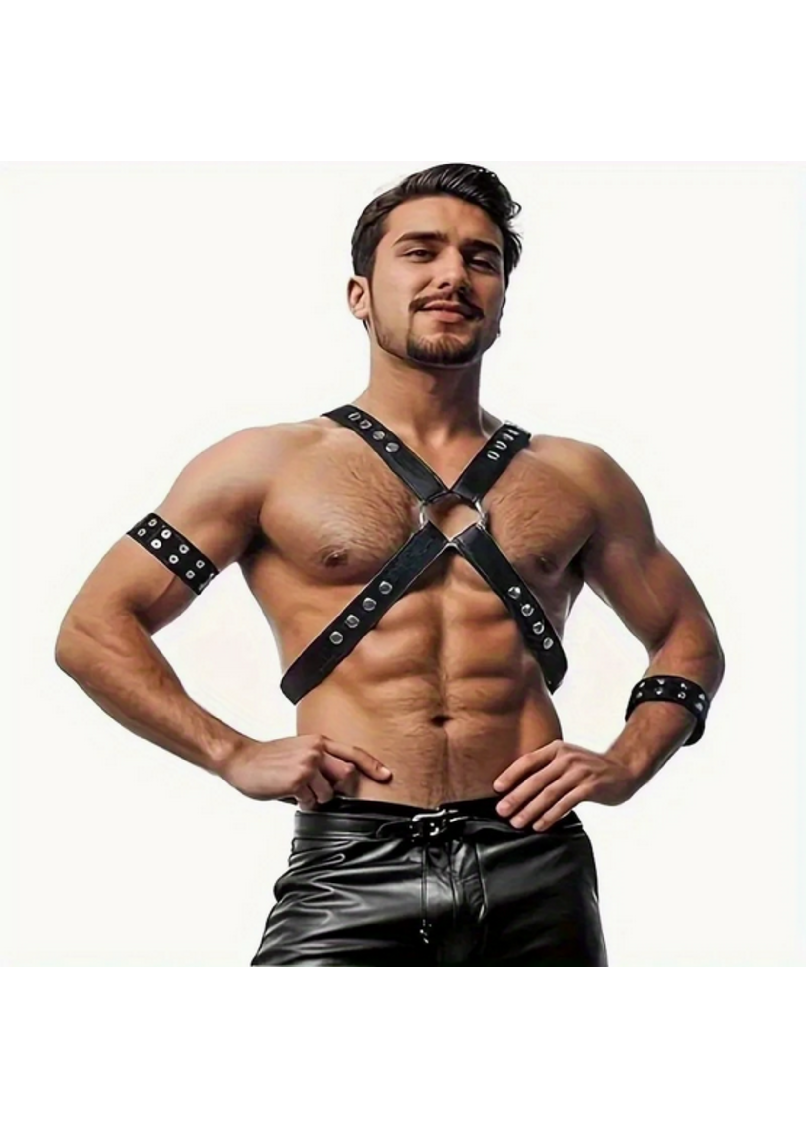 Smoosh Faux Leather Cross Chest Harness