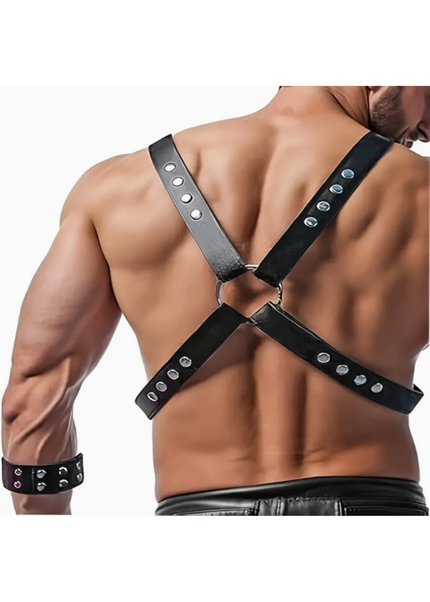 Smoosh Faux Leather Cross Chest Harness
