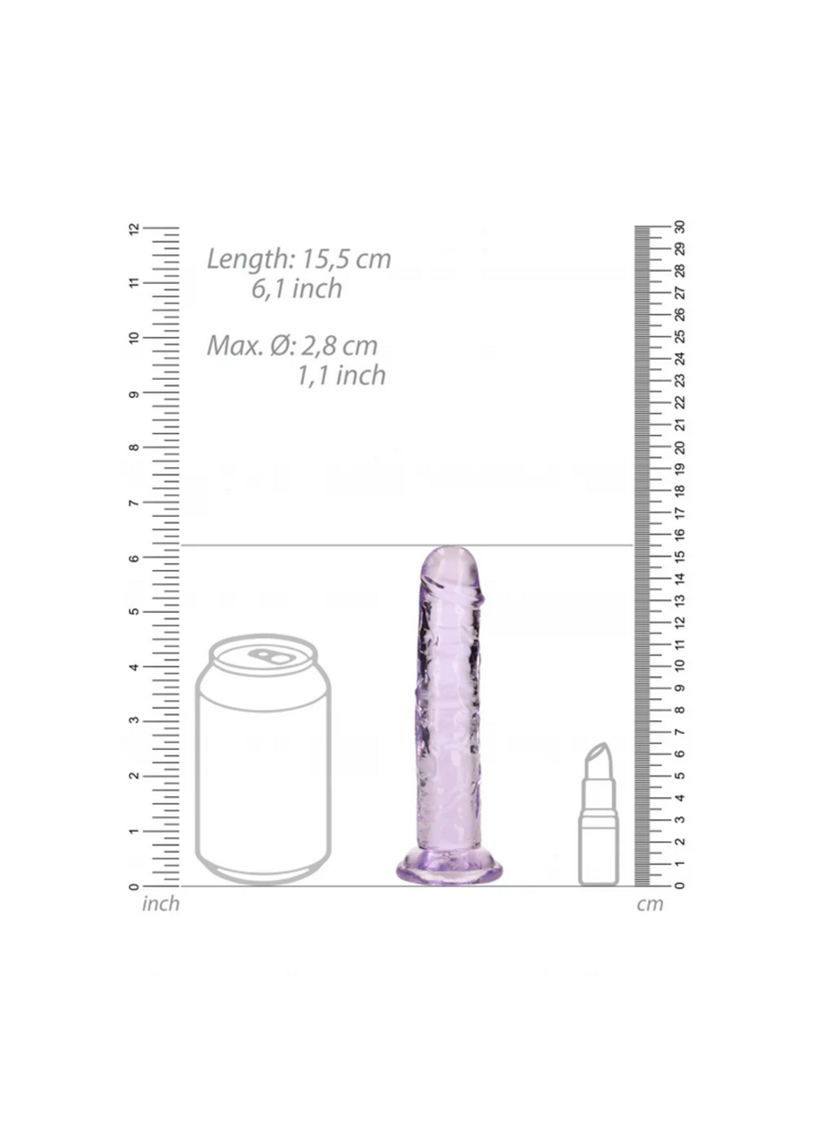 RealRock 6" Realistic Dildo No Balls - Purple