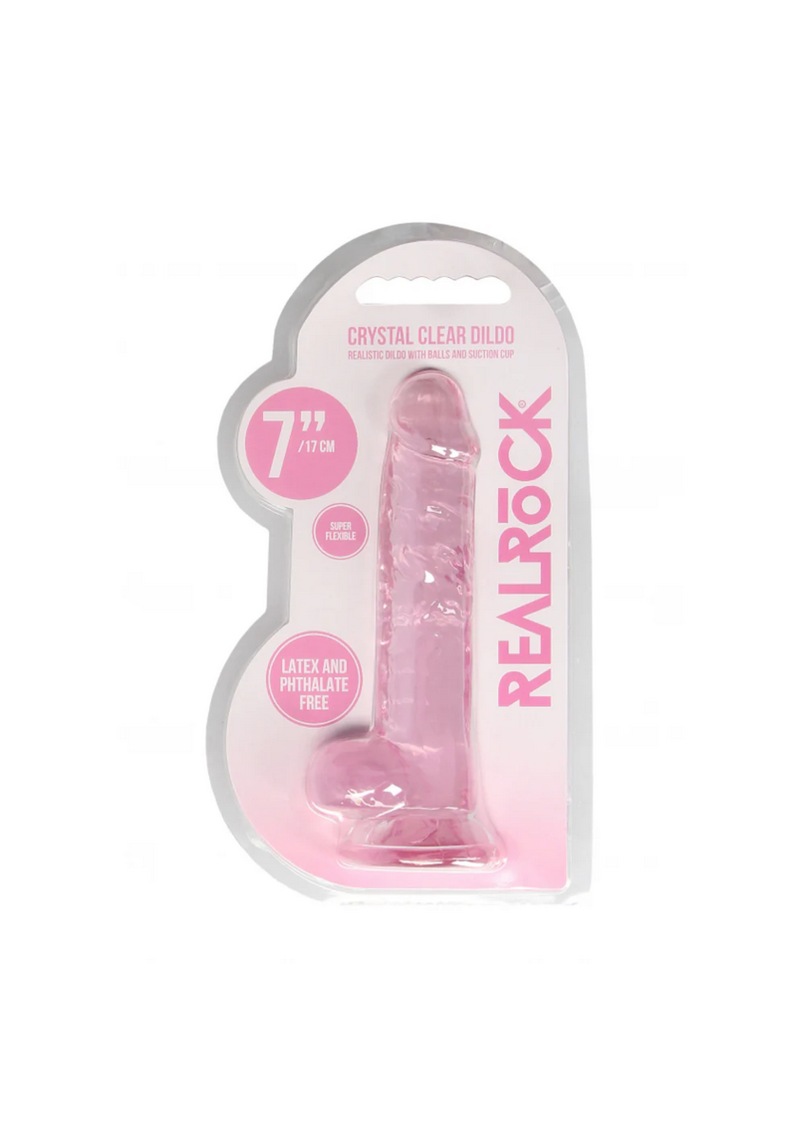 RealRock 7" Realistic Dildo With Balls - Pink