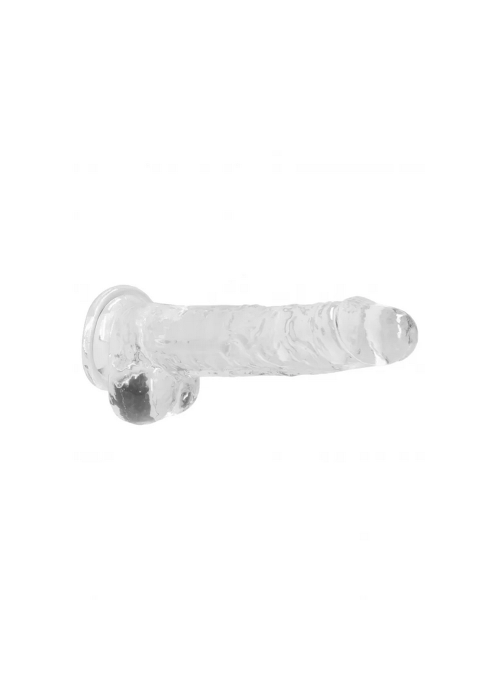 RealRock 8" Realistic Dildo With Balls - Transpar