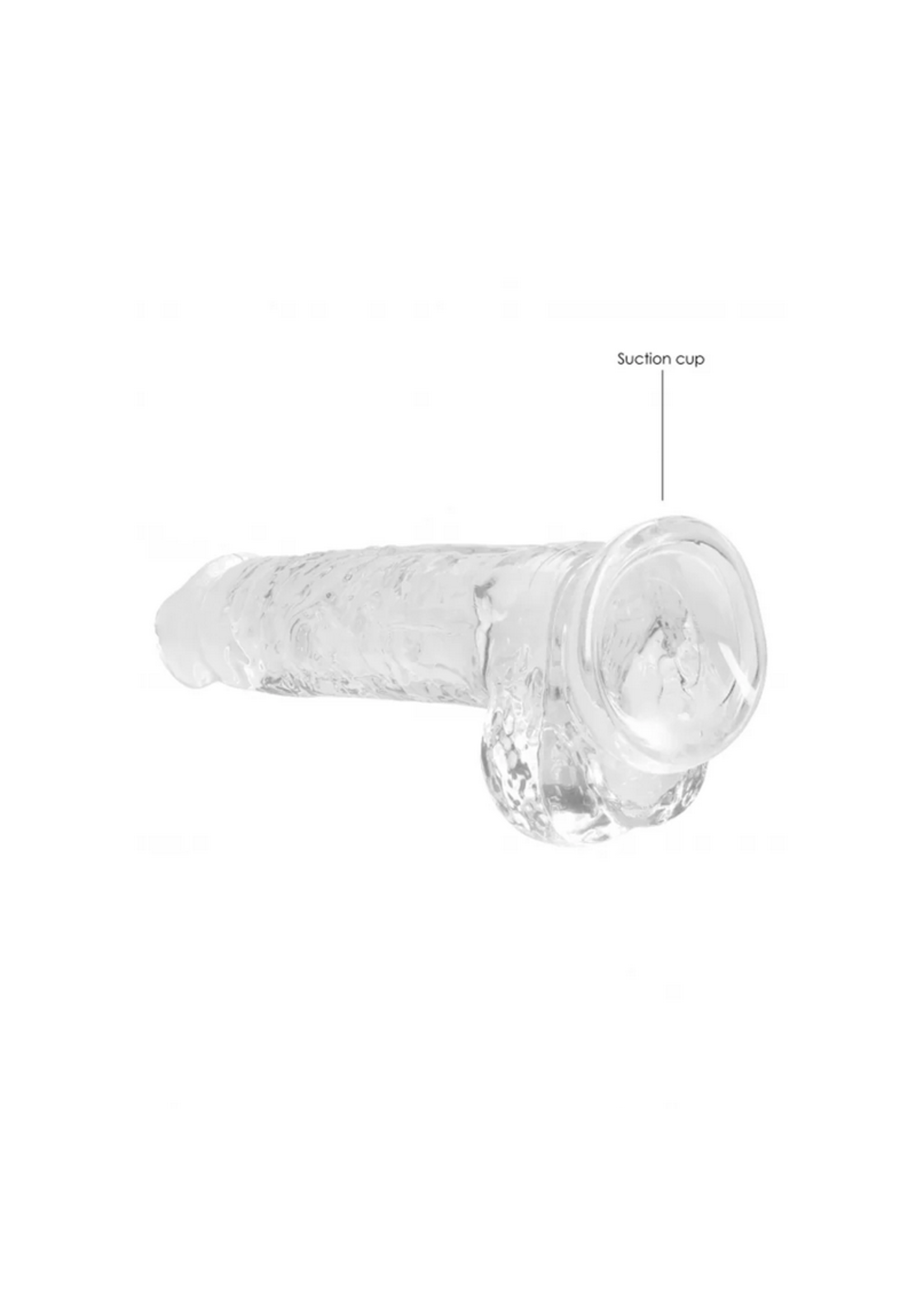 RealRock 8" Realistic Dildo With Balls - Transpar