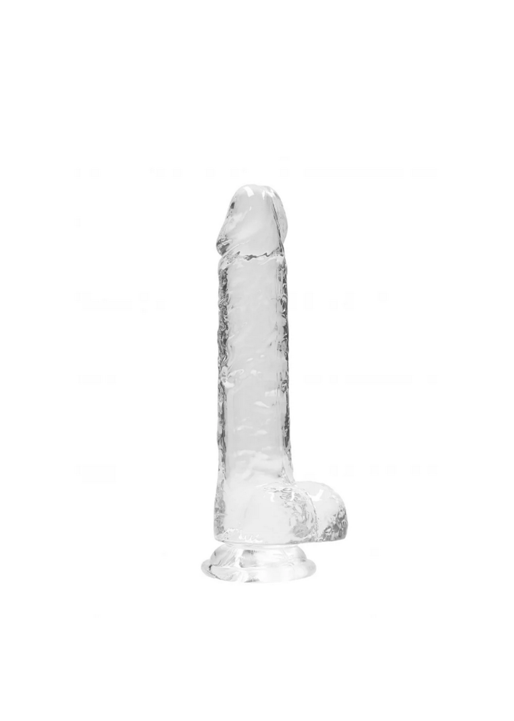 RealRock 8" Realistic Dildo With Balls - Transpar