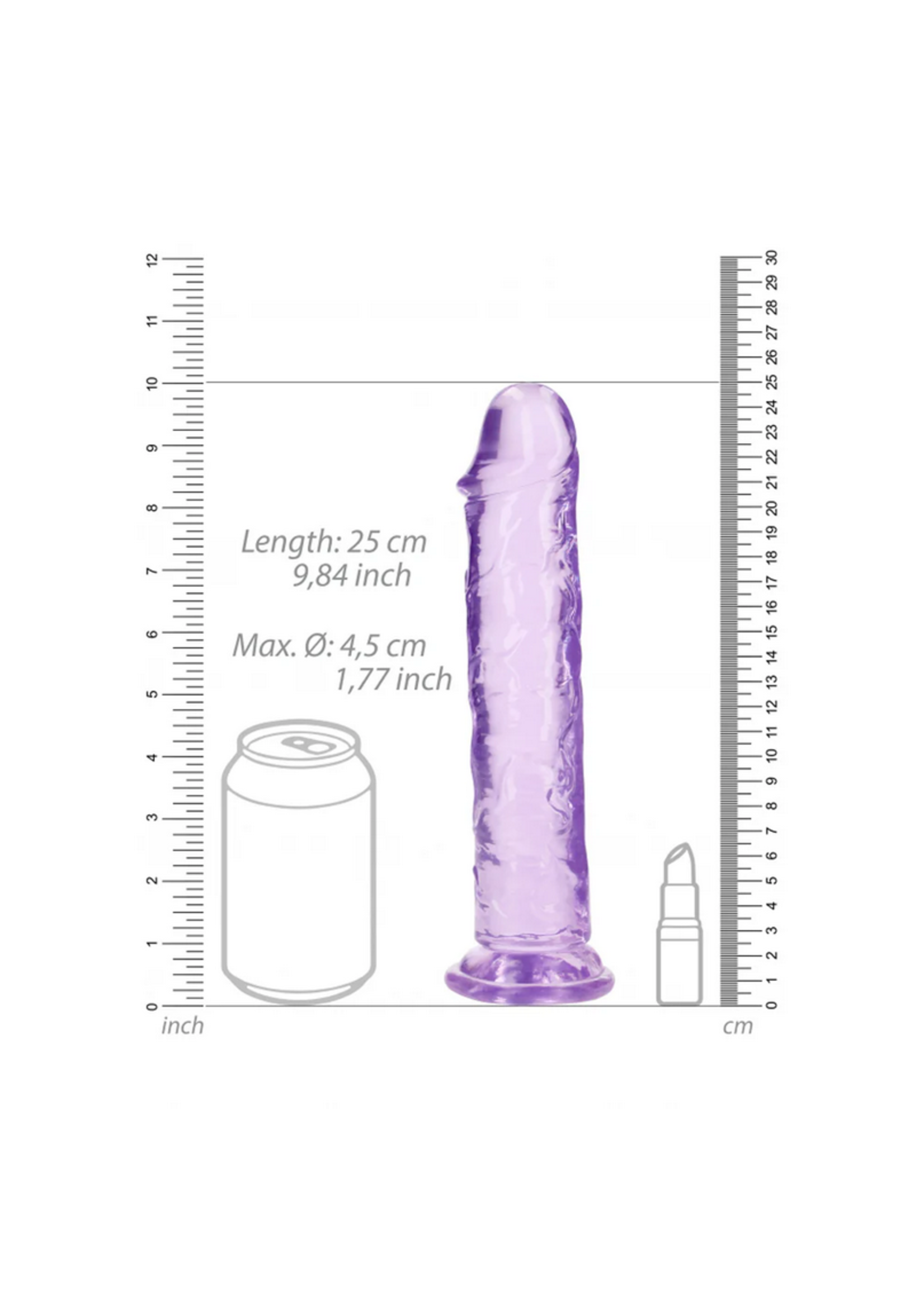 RealRock 9" Straight No Balls - Purple