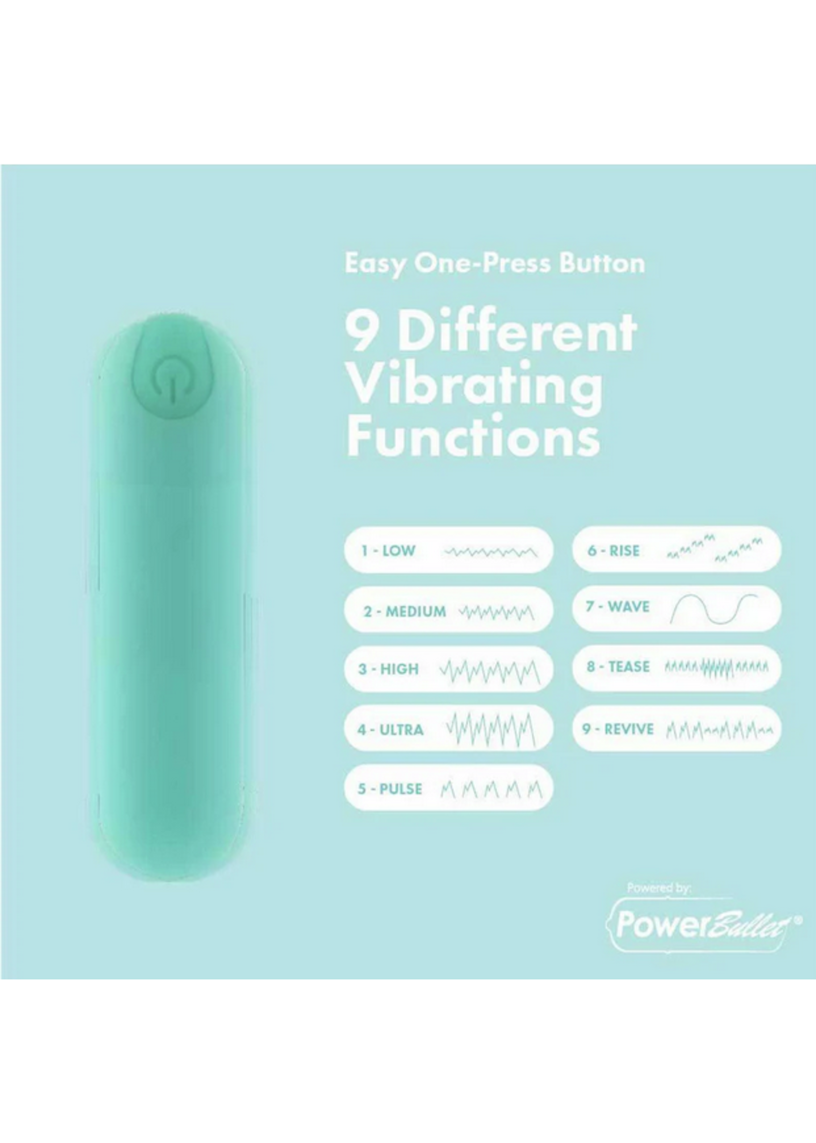 Pure Love Pure Love - Rechargeable Power Bullet With Silicone Case - Teal