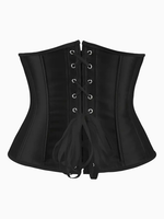 Midnight Cinch – Black Satin Underbust Corset