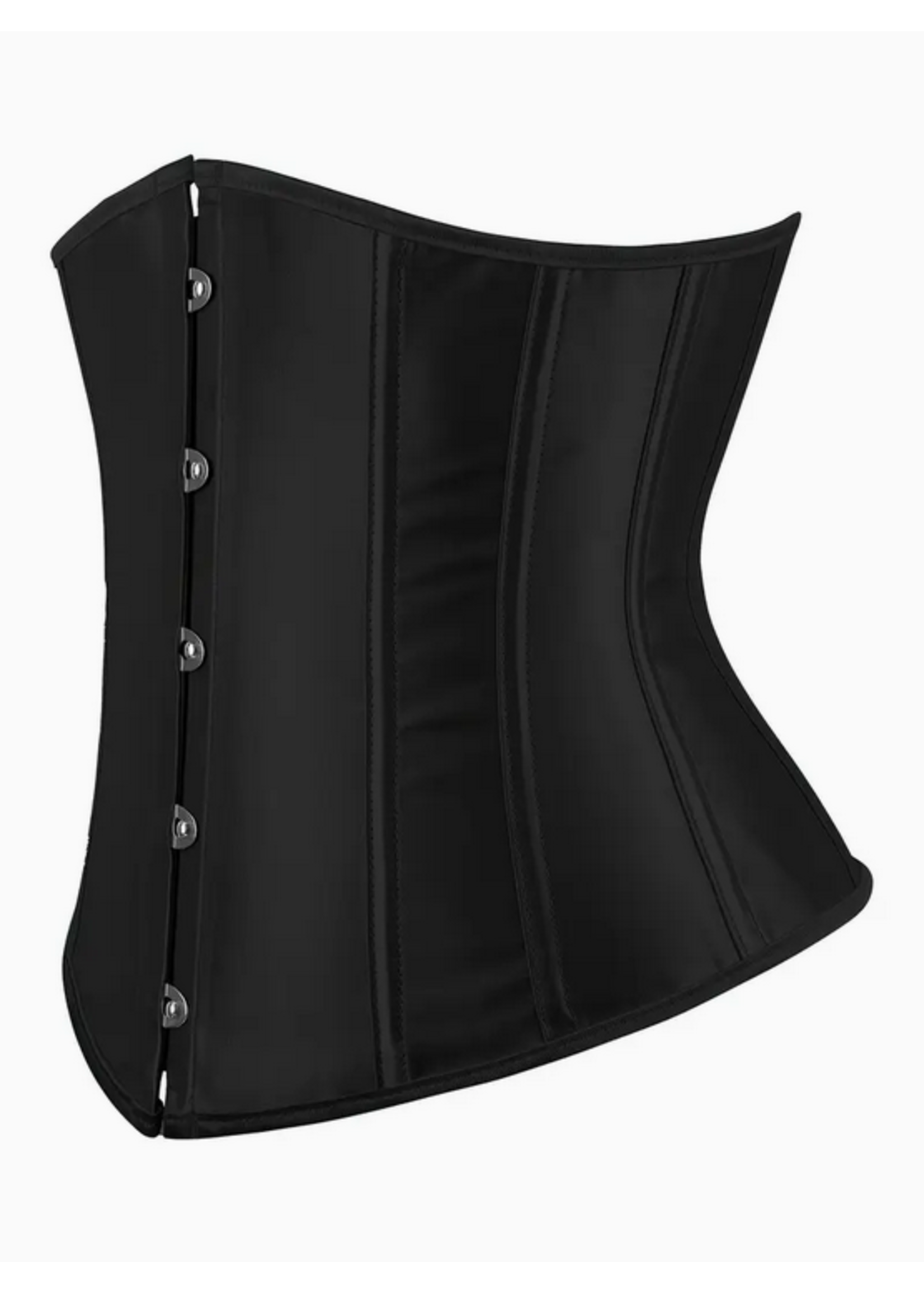 Midnight Cinch – Black Satin Underbust Corset