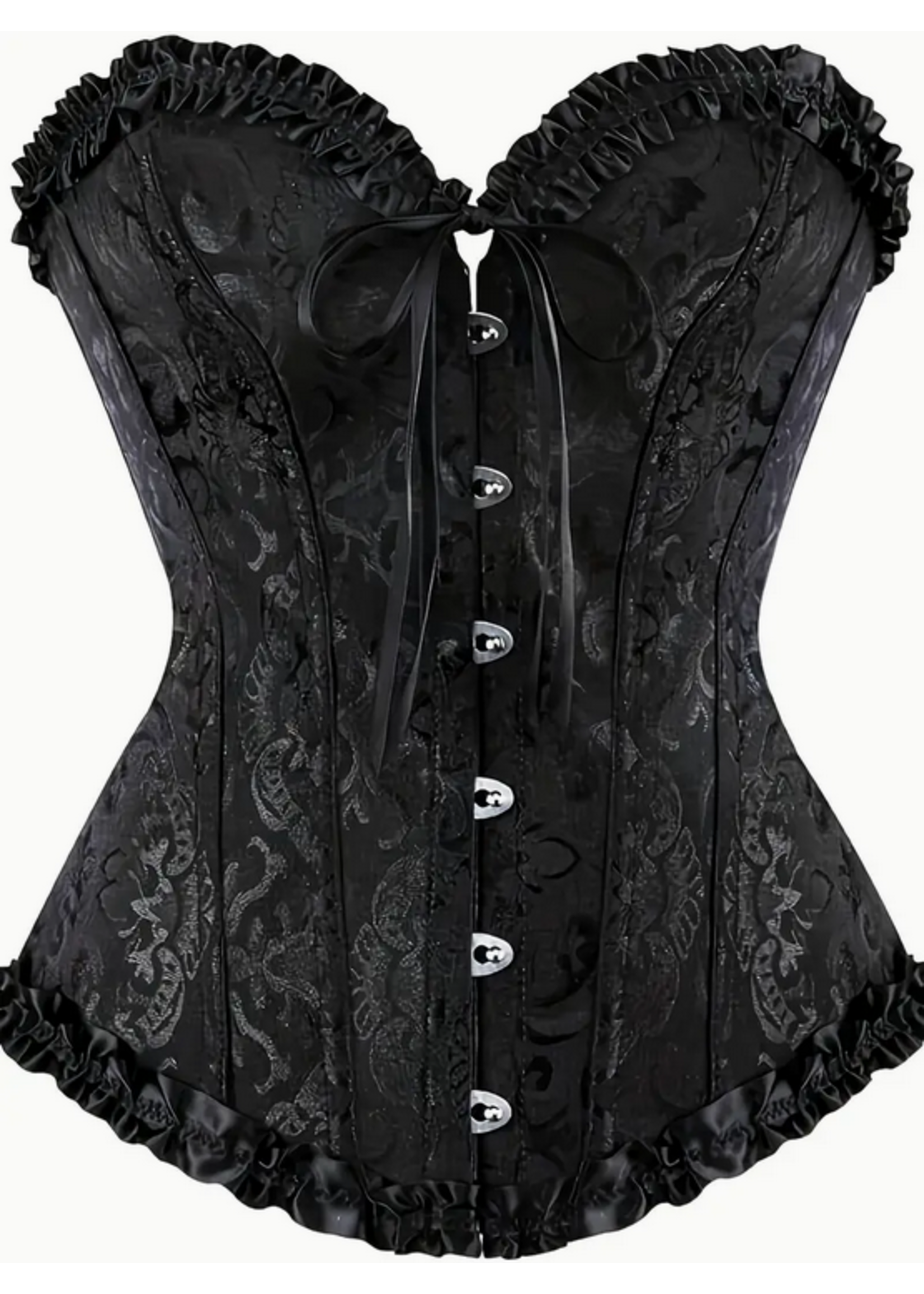 Velvet Vice – Black Brocade Corset