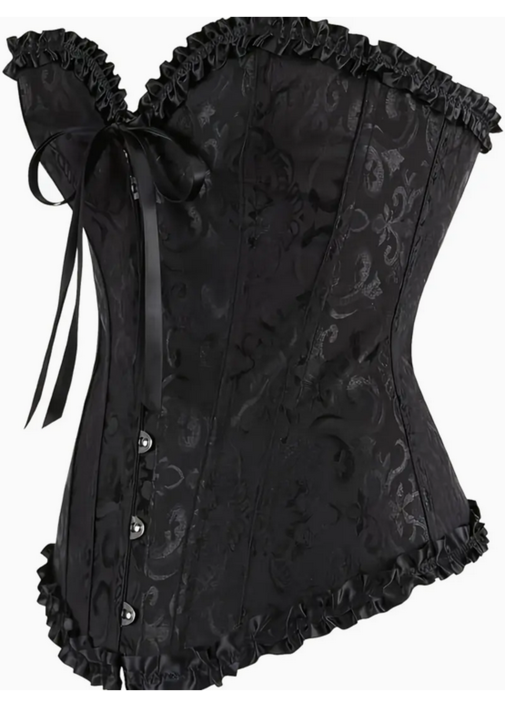 Velvet Vice – Black Brocade Corset