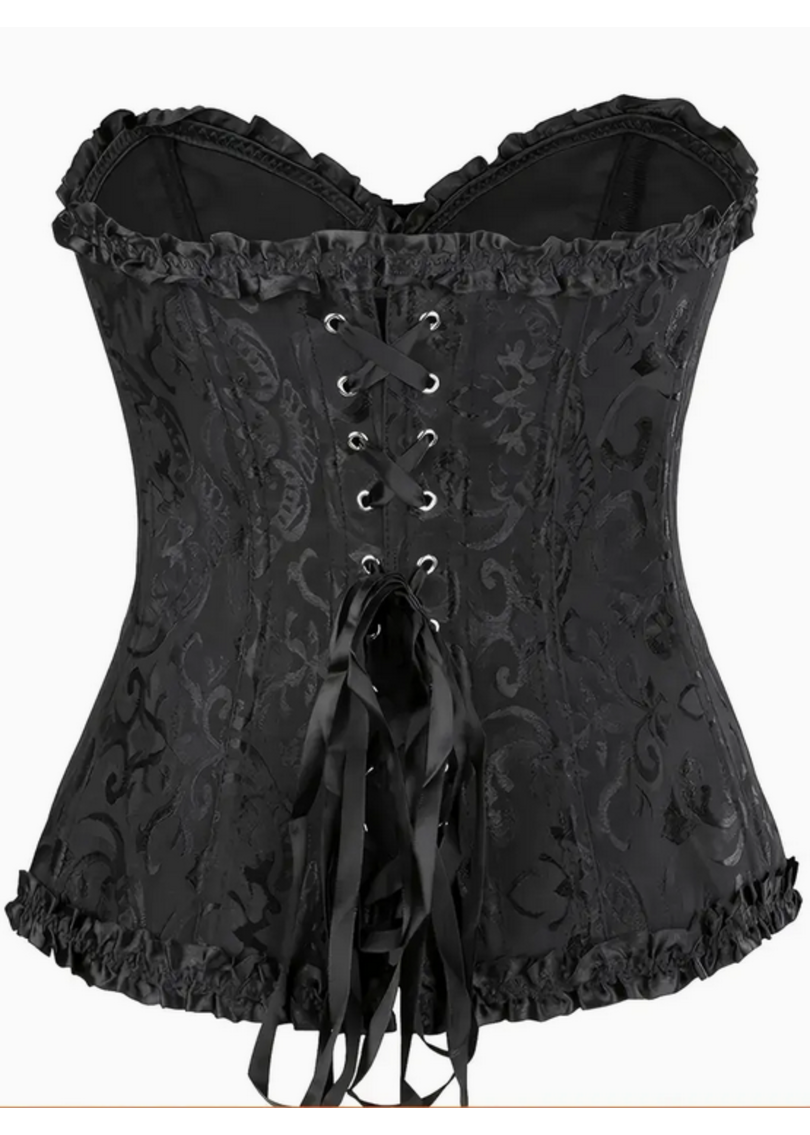 Velvet Vice – Black Brocade Corset