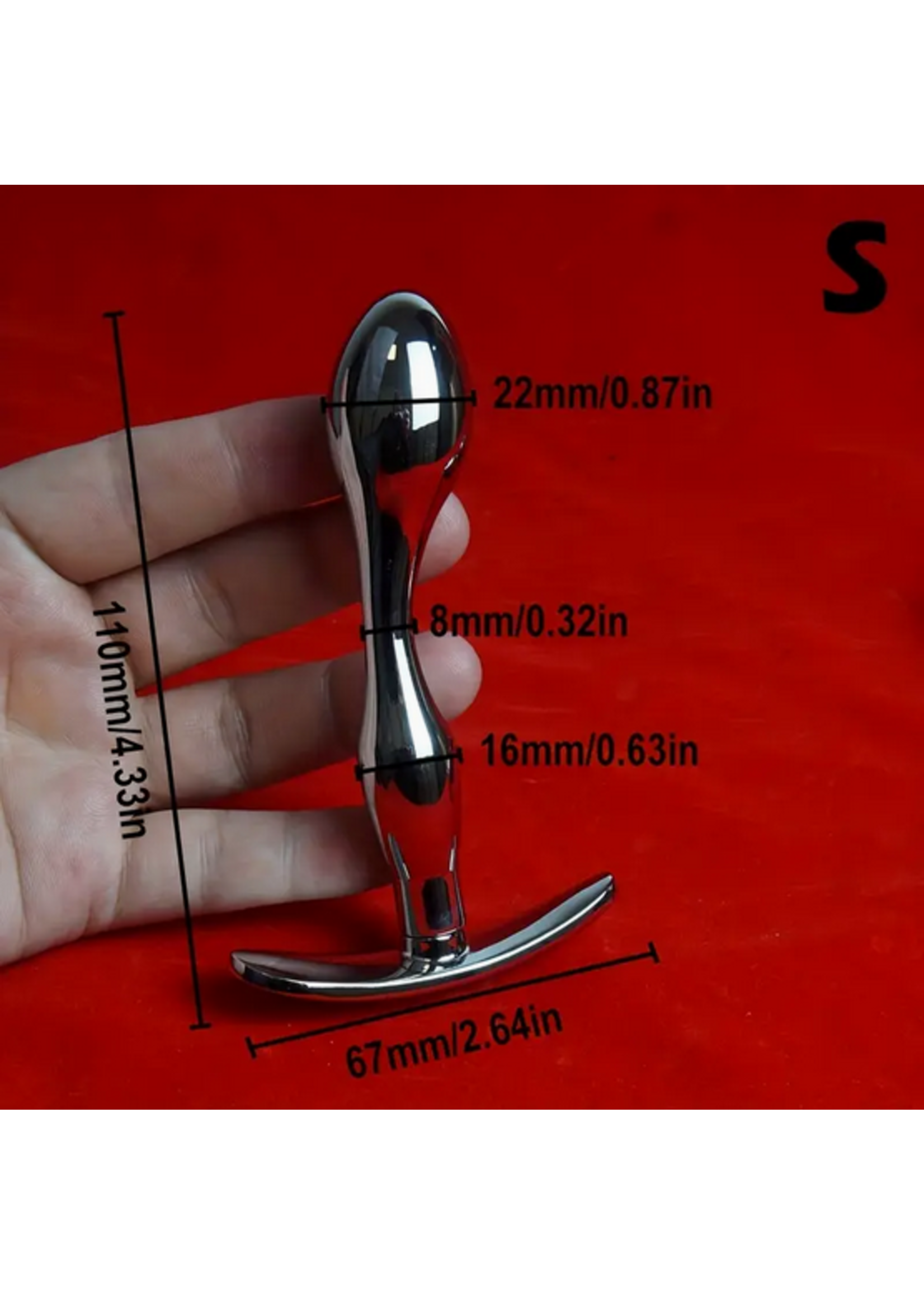 Gem Arc – Curved Aluminum Alloy Butt Plug Small