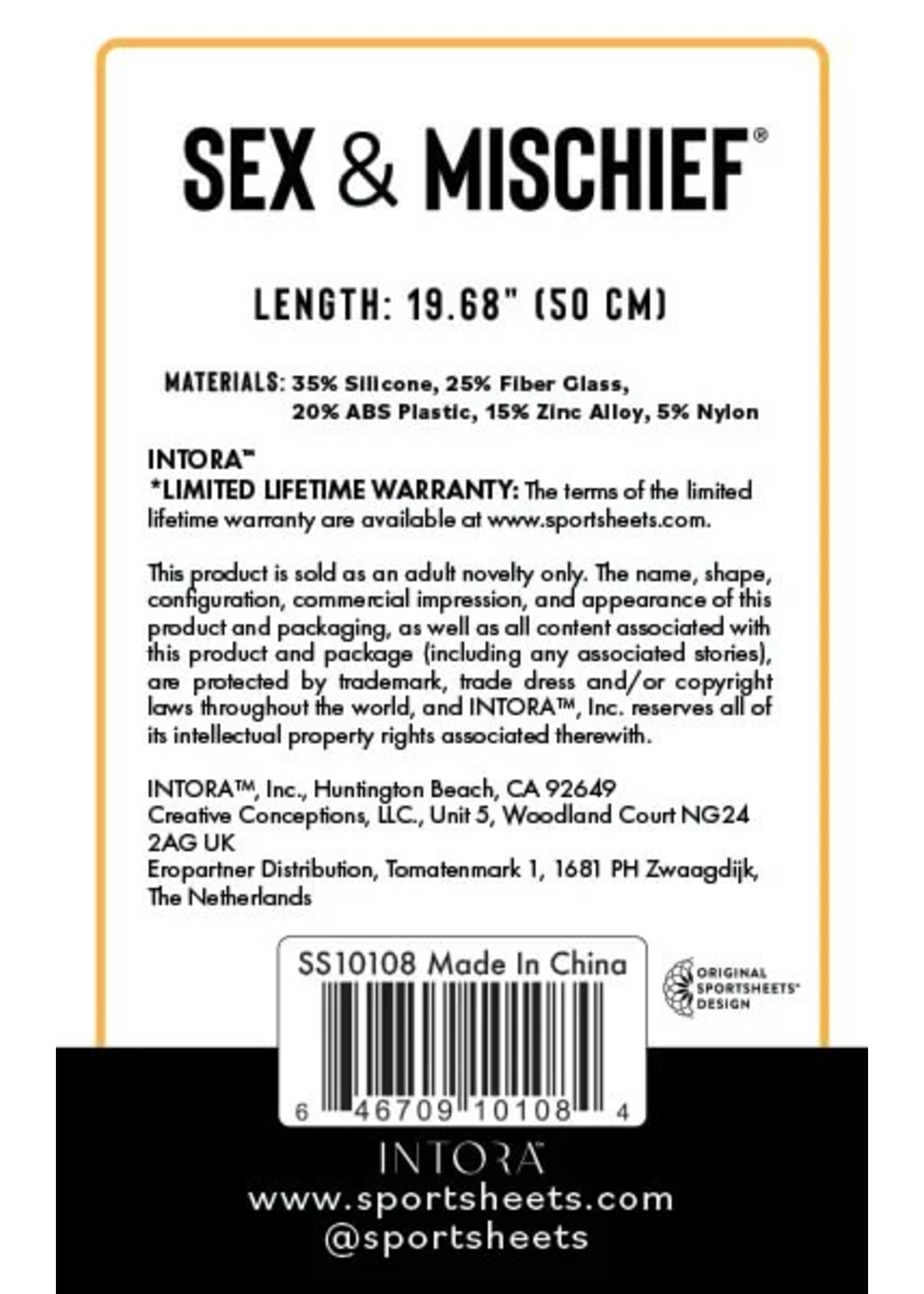 Sex & Mischief Lace Silicone Crop - Black