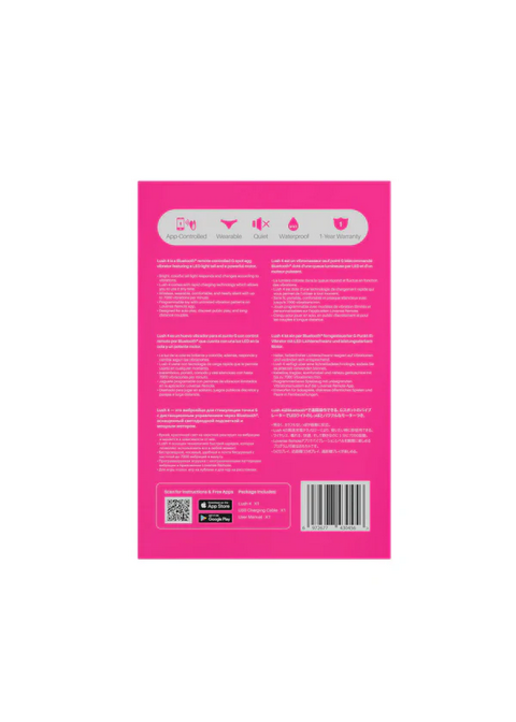 Lovense LUSH 4 REMOTE CONTOL VIBRATOR - PINK