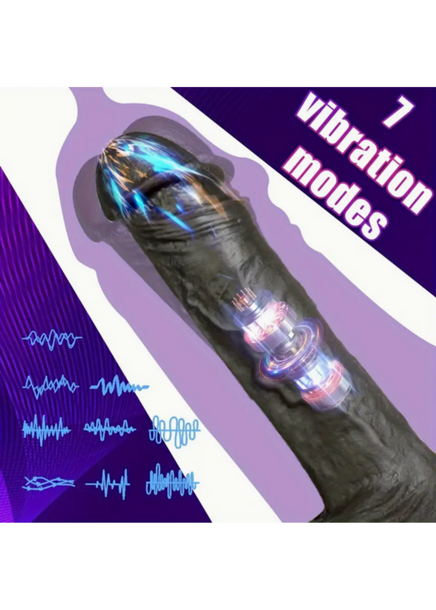 Smoosh Dark Thrusting & Vibrating Dildo 7" w/ Remote