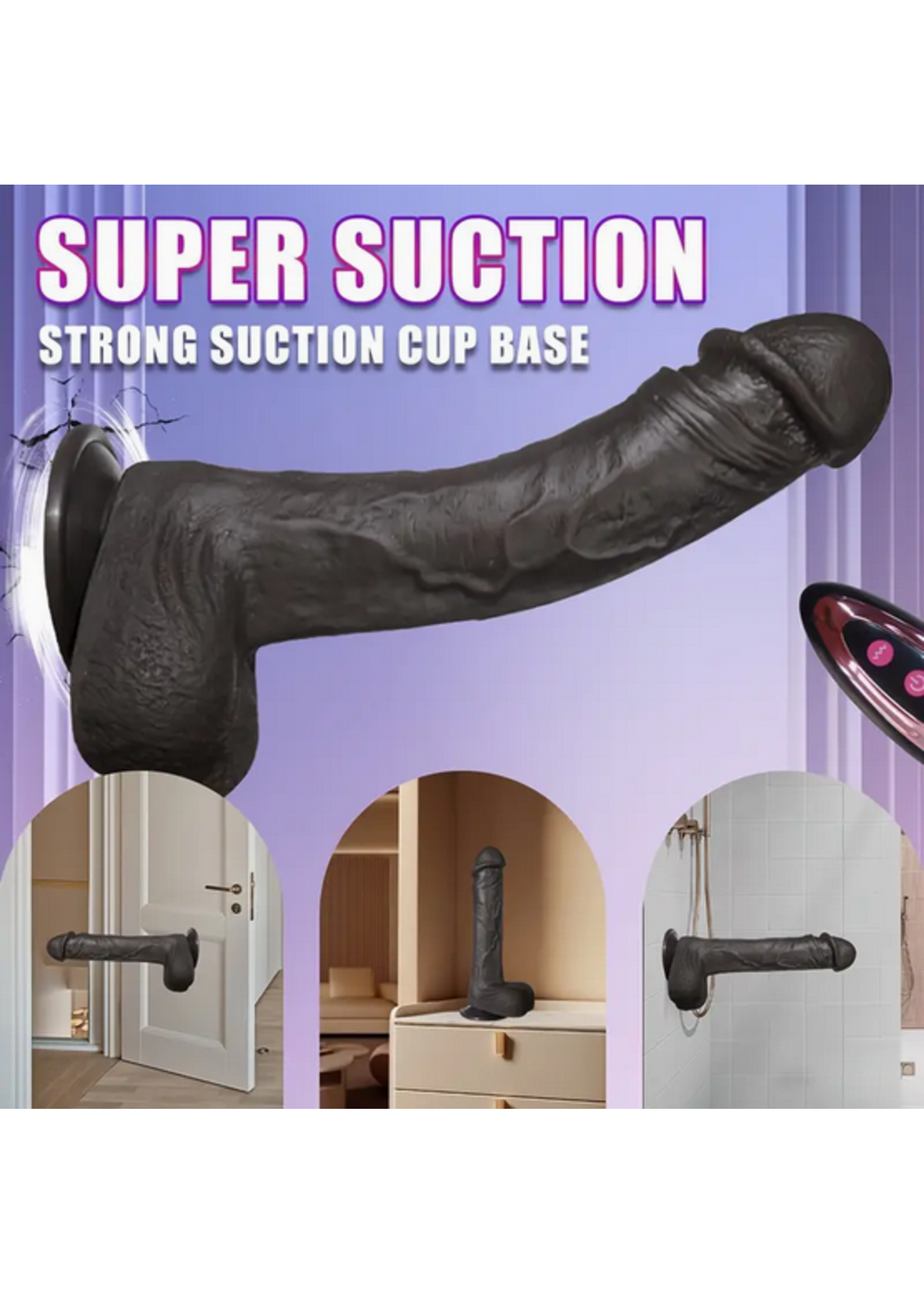 Smoosh Dark Thrusting & Vibrating Dildo 7" w/ Remote