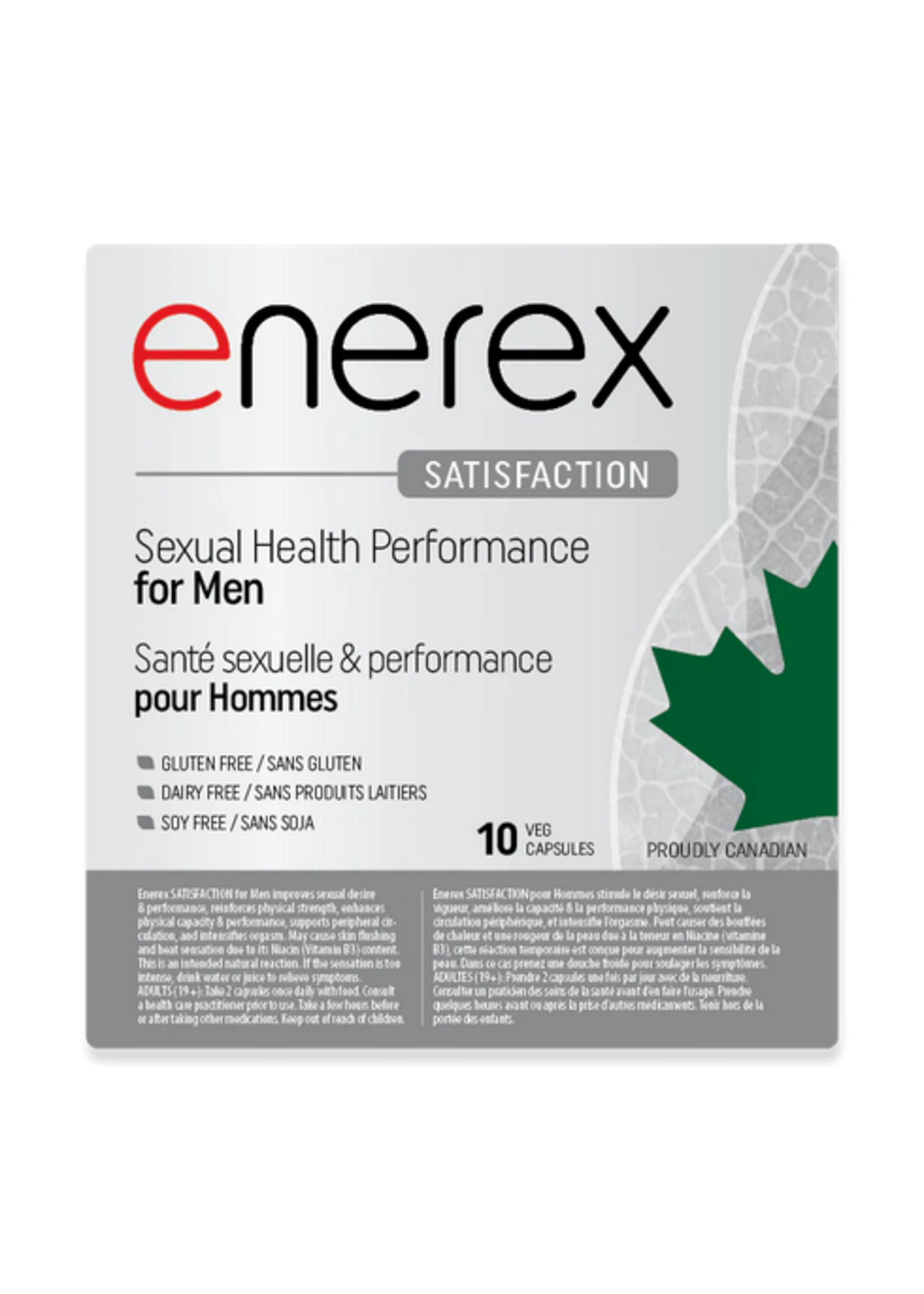 Enerex SATISFACTION Sexual Health Performance Natural 10 Capsule Trial Pack
