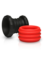 2-in-1 Silicone Cock Ring - Red