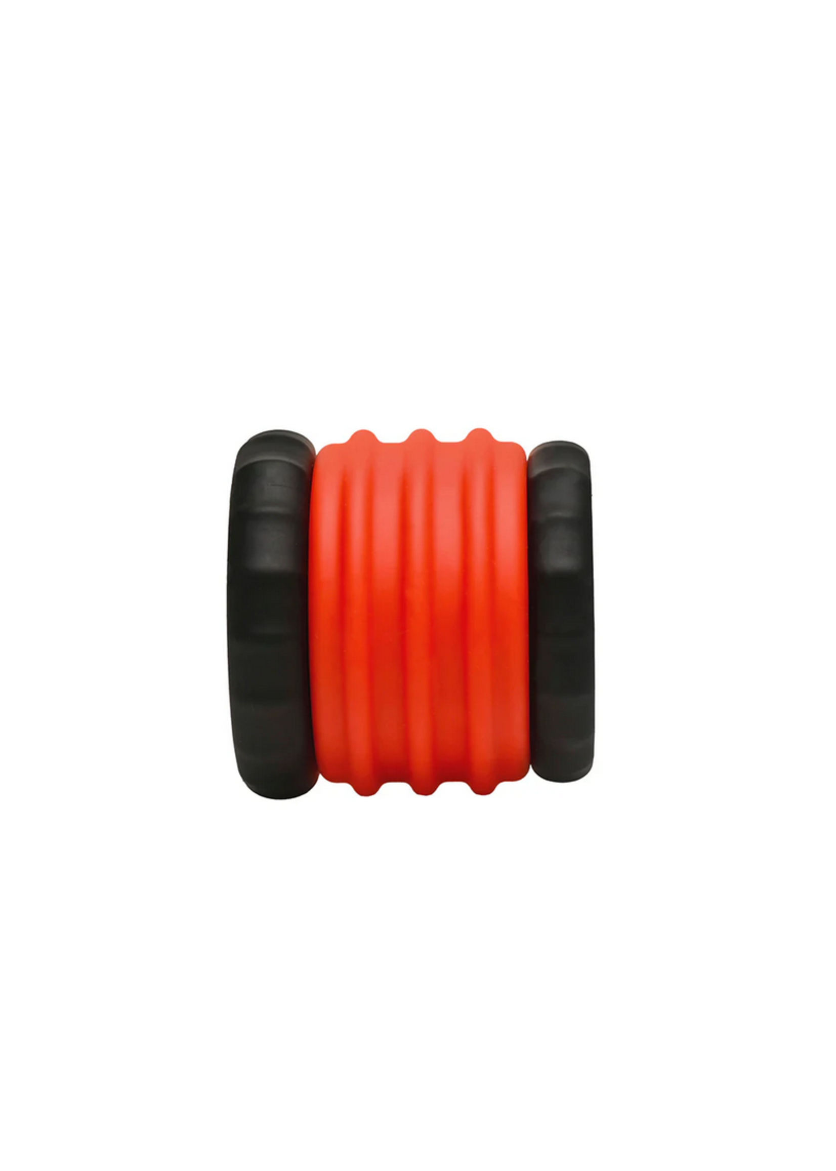 2-in-1 Silicone Cock Ring - Red