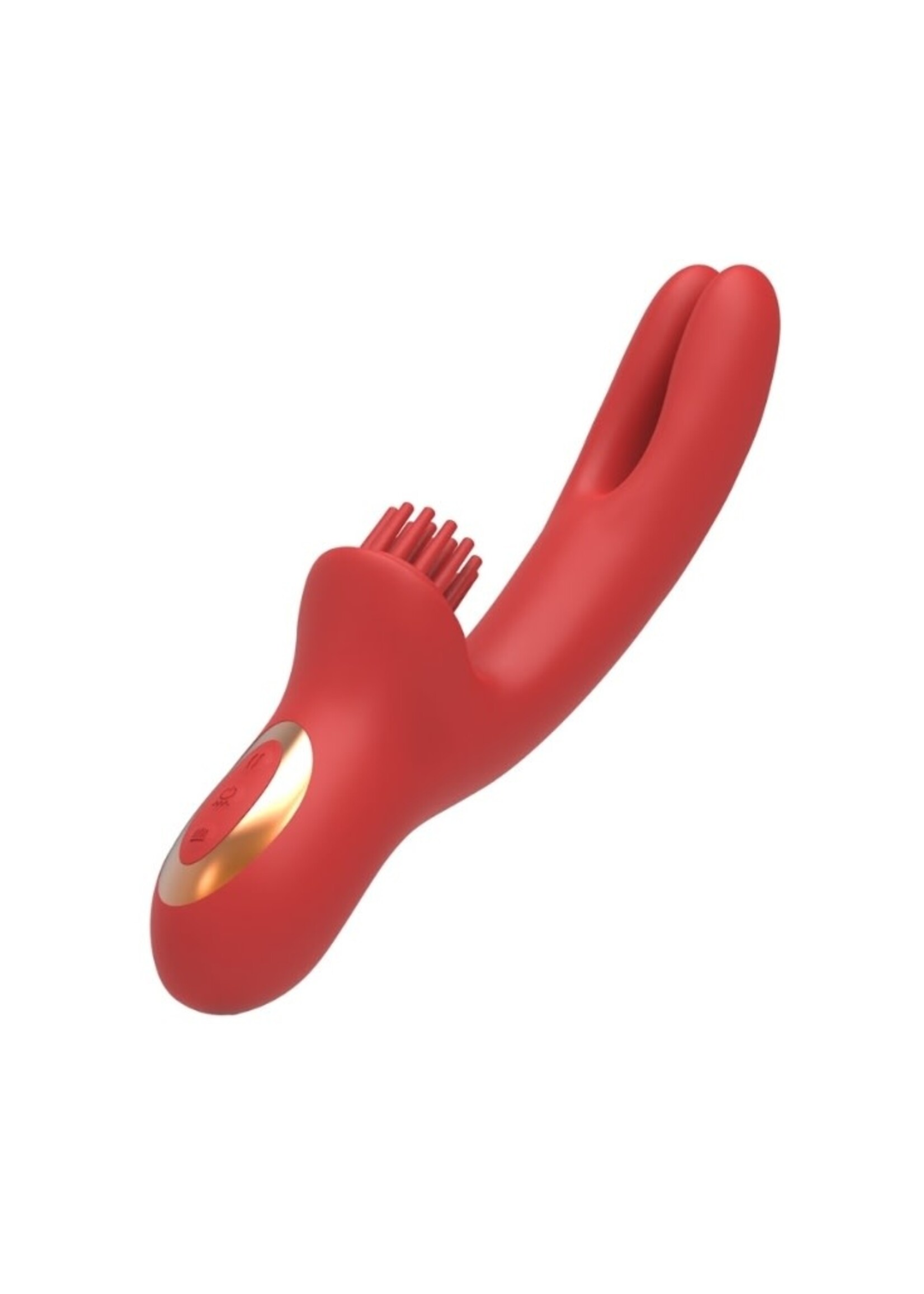 Tracy's Dog Elatia Finger & Brush Rabbit Vibrator Red
