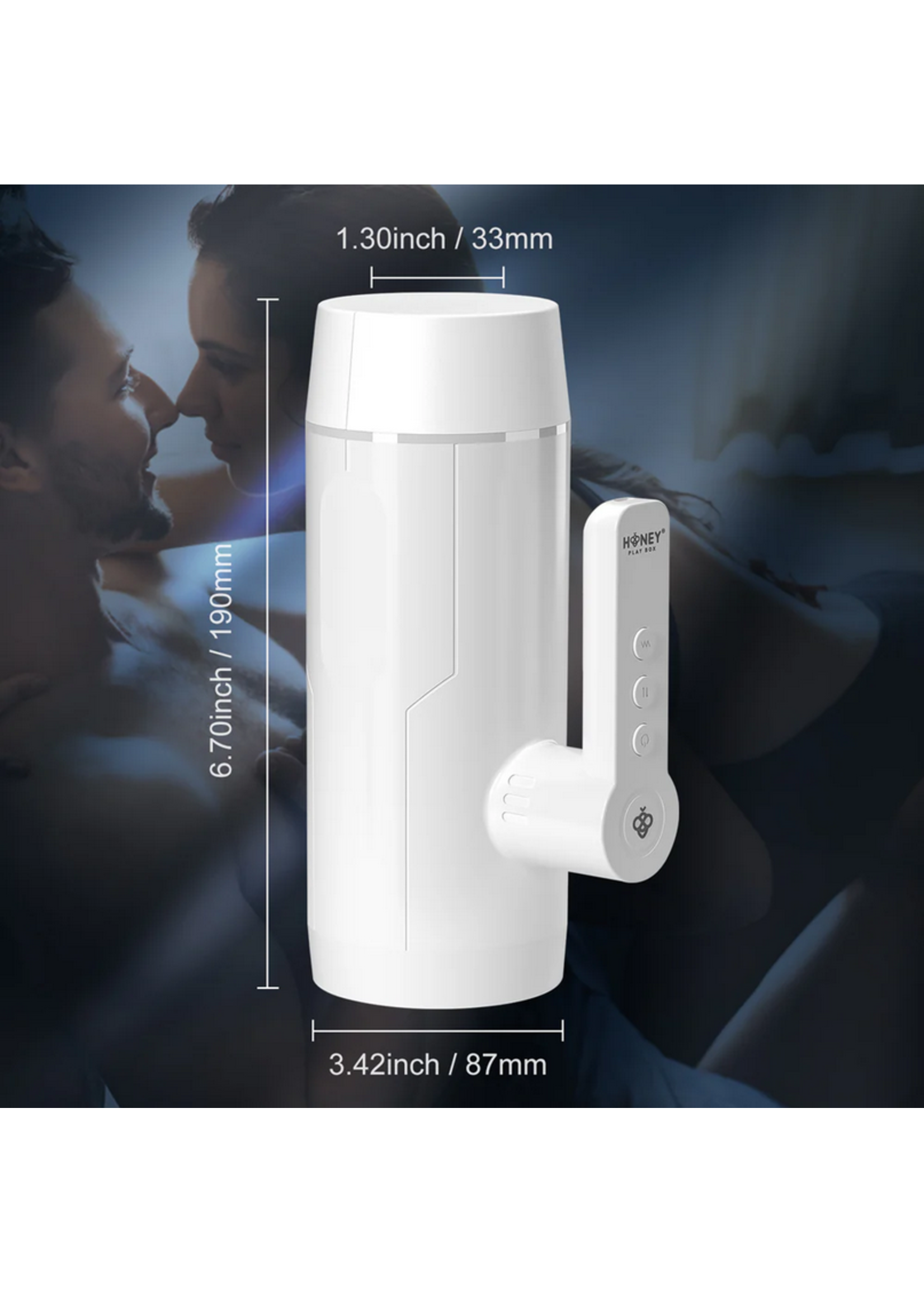 Honey Play Box Blanche - Thrusting Auto Blowjob Toy