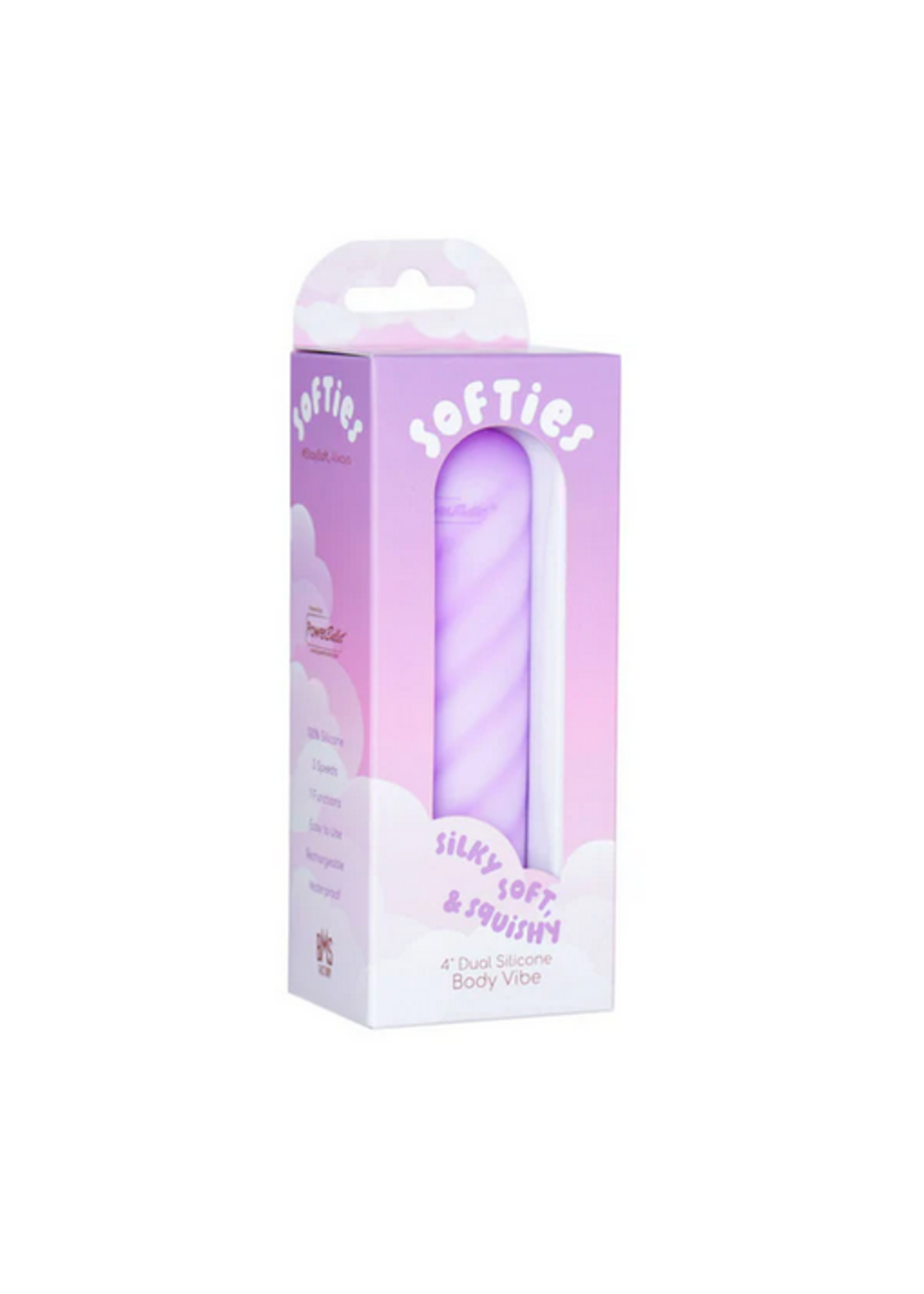 Softies 4” Dual Silicone Body Vibe – Purple