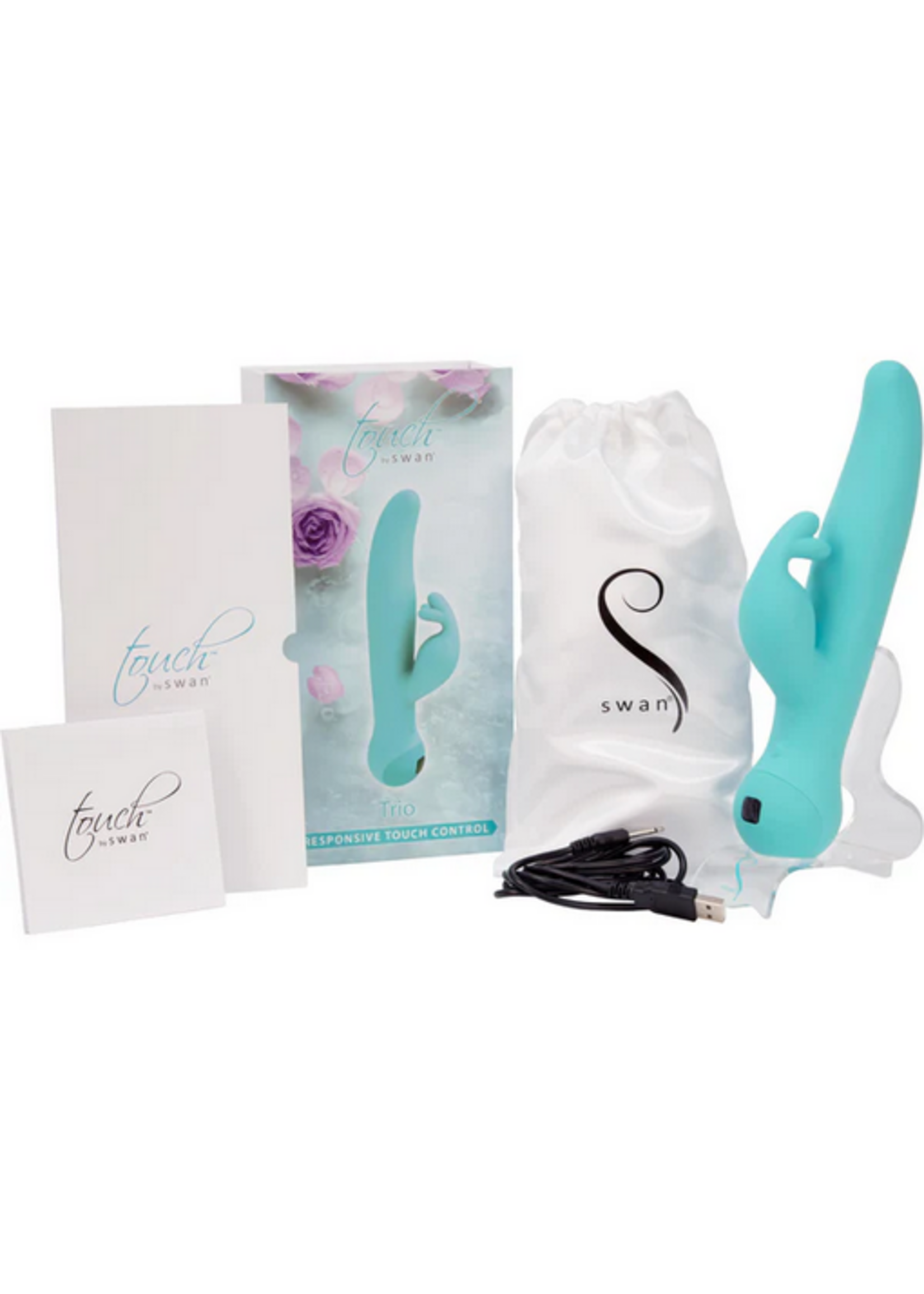 Swan Touch - Trio - Rabbit Vibrator - Rechargeable - Teal