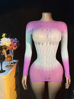 Pink/Blue Bodycon Dress