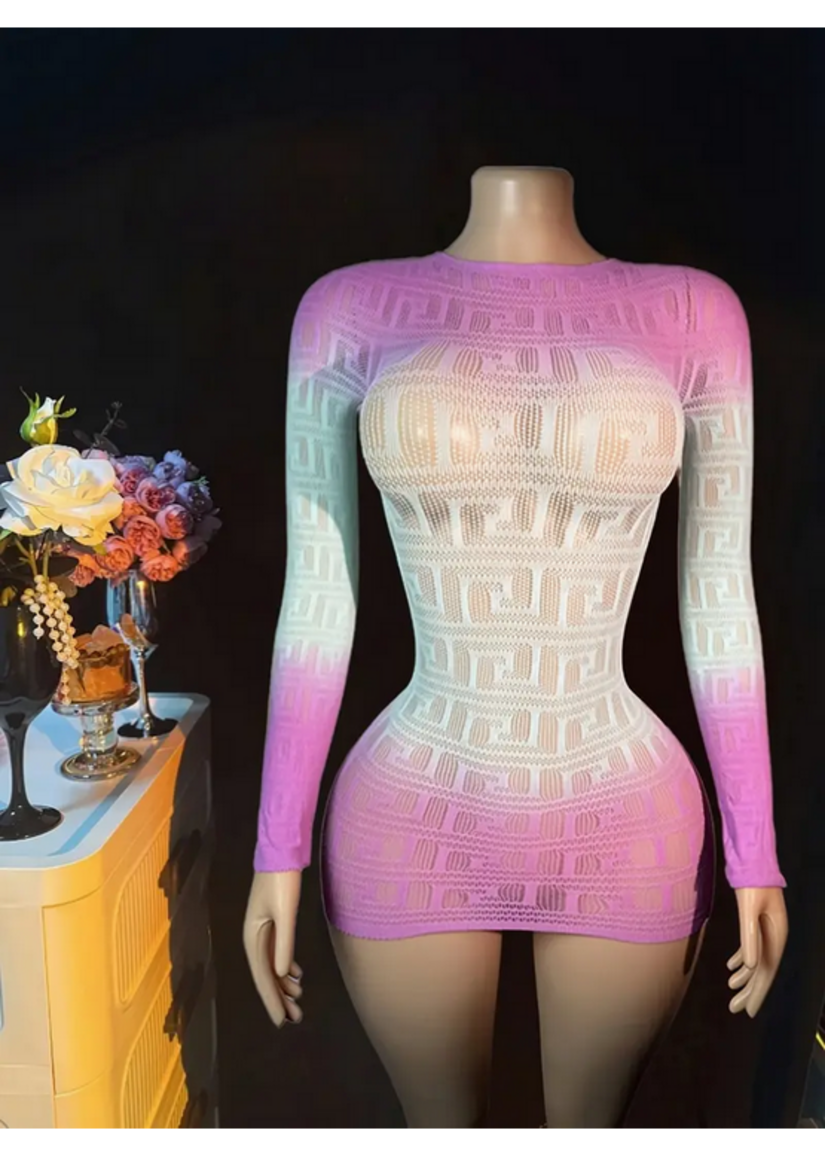 Pink/Blue Bodycon Dress